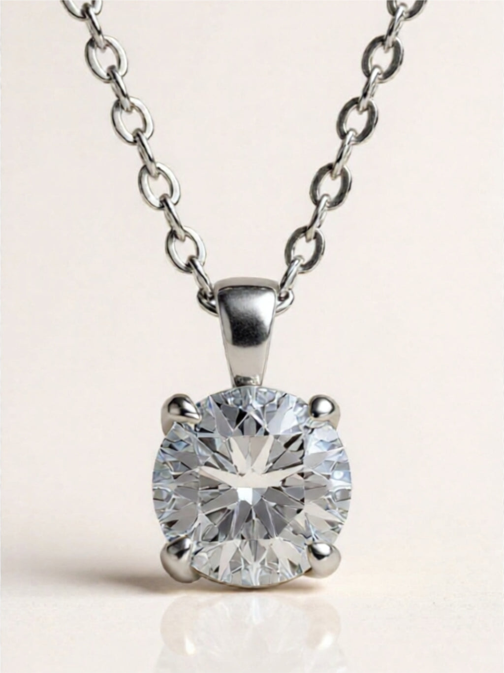 925 Sterling Silver 1 Carat Moissanite Necklace