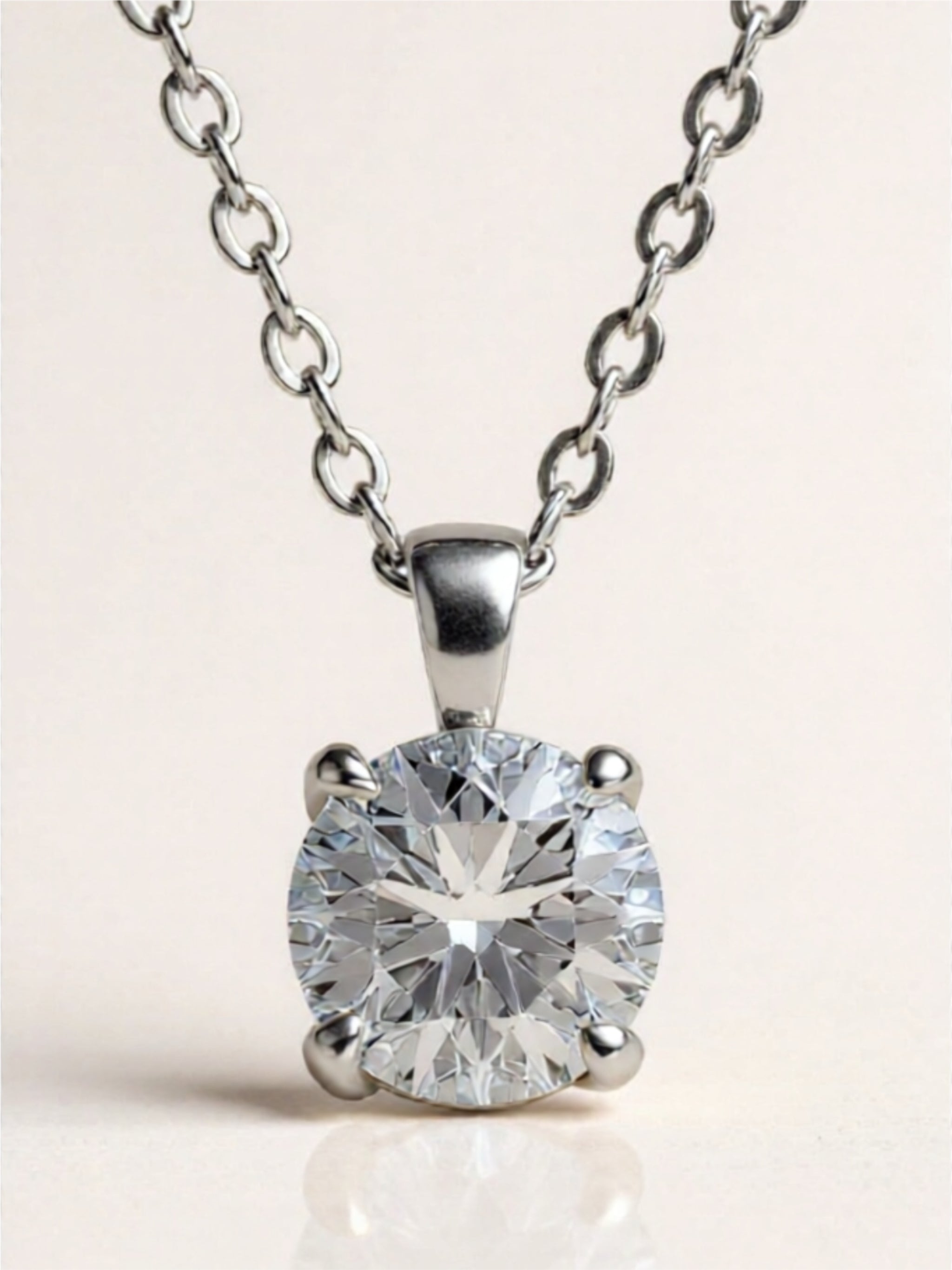 925 Sterling Silver 1 Carat Moissanite Necklace