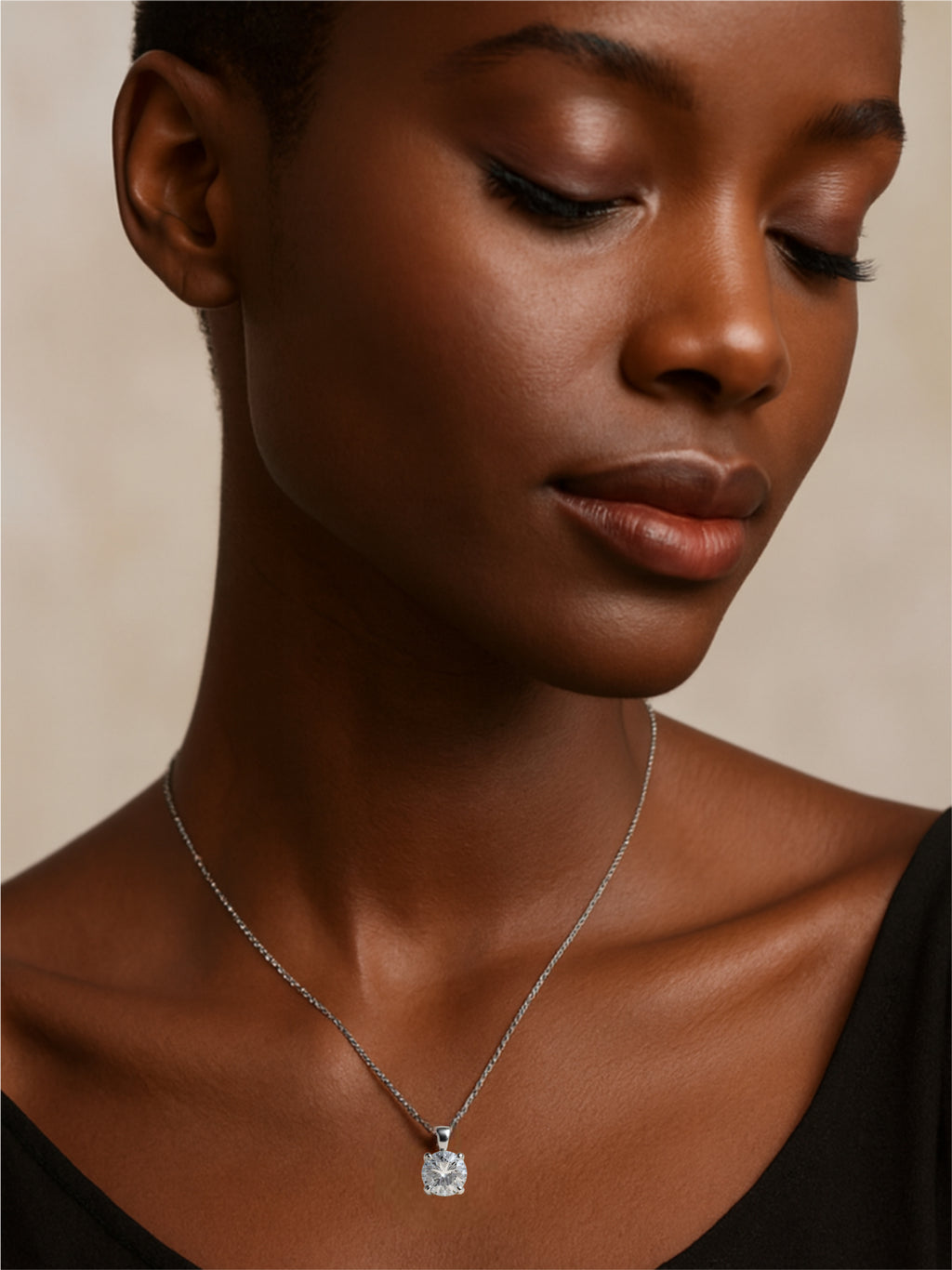 925 Sterling Silver 1 Carat Moissanite Necklace