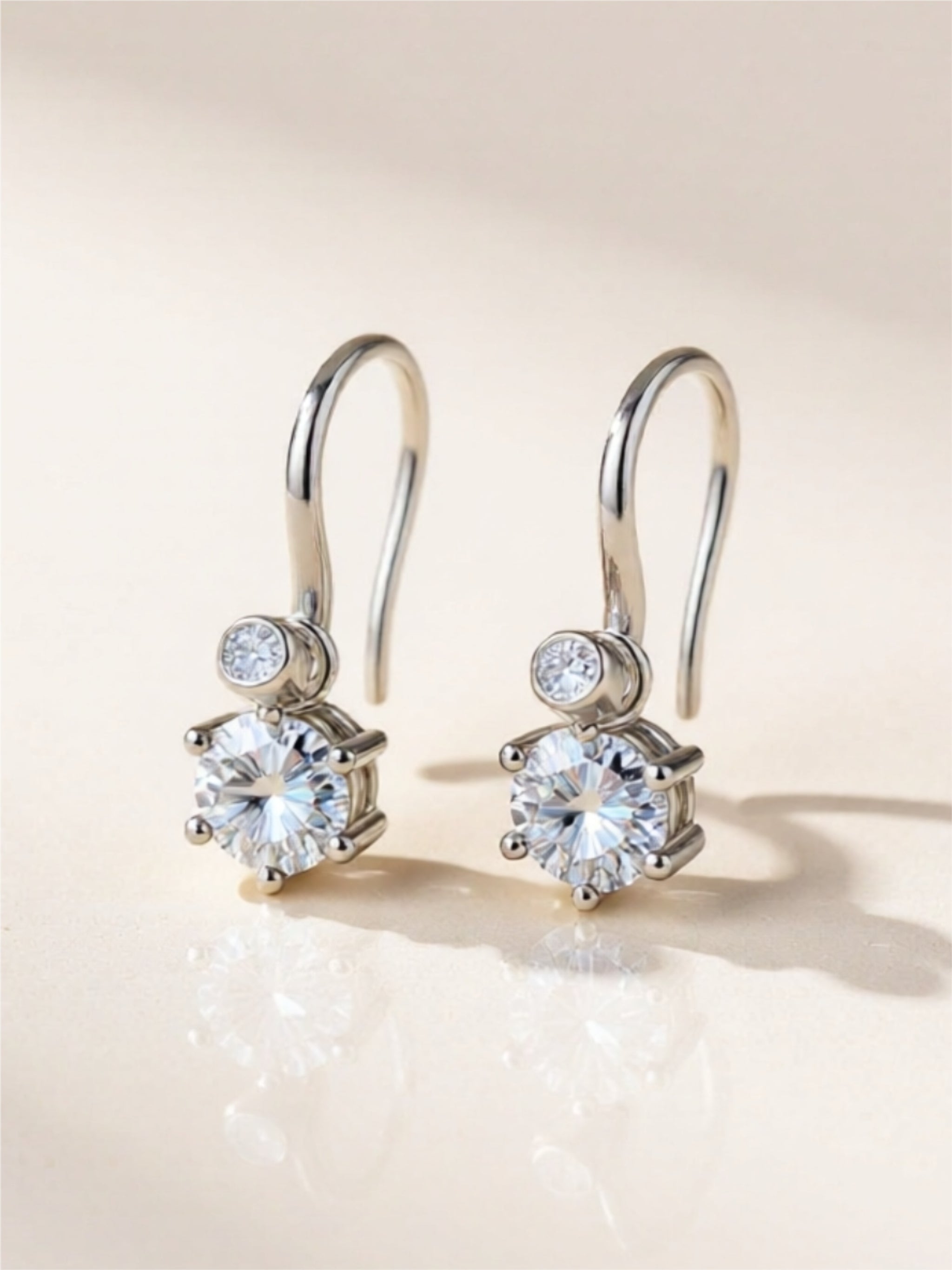 2 Carat Moissanite 925 Sterling Silver Earrings