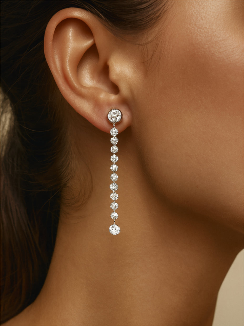 1.18 Carat Moissanite 925 Sterling Silver Long Earrings