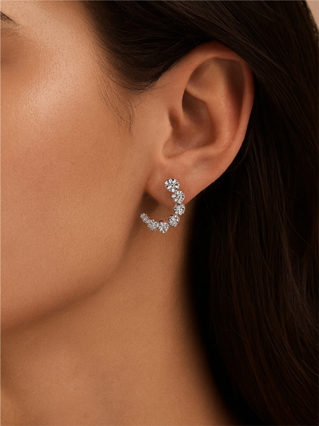 925 Sterling Silver Inlaid Moissanite Stud Earrings