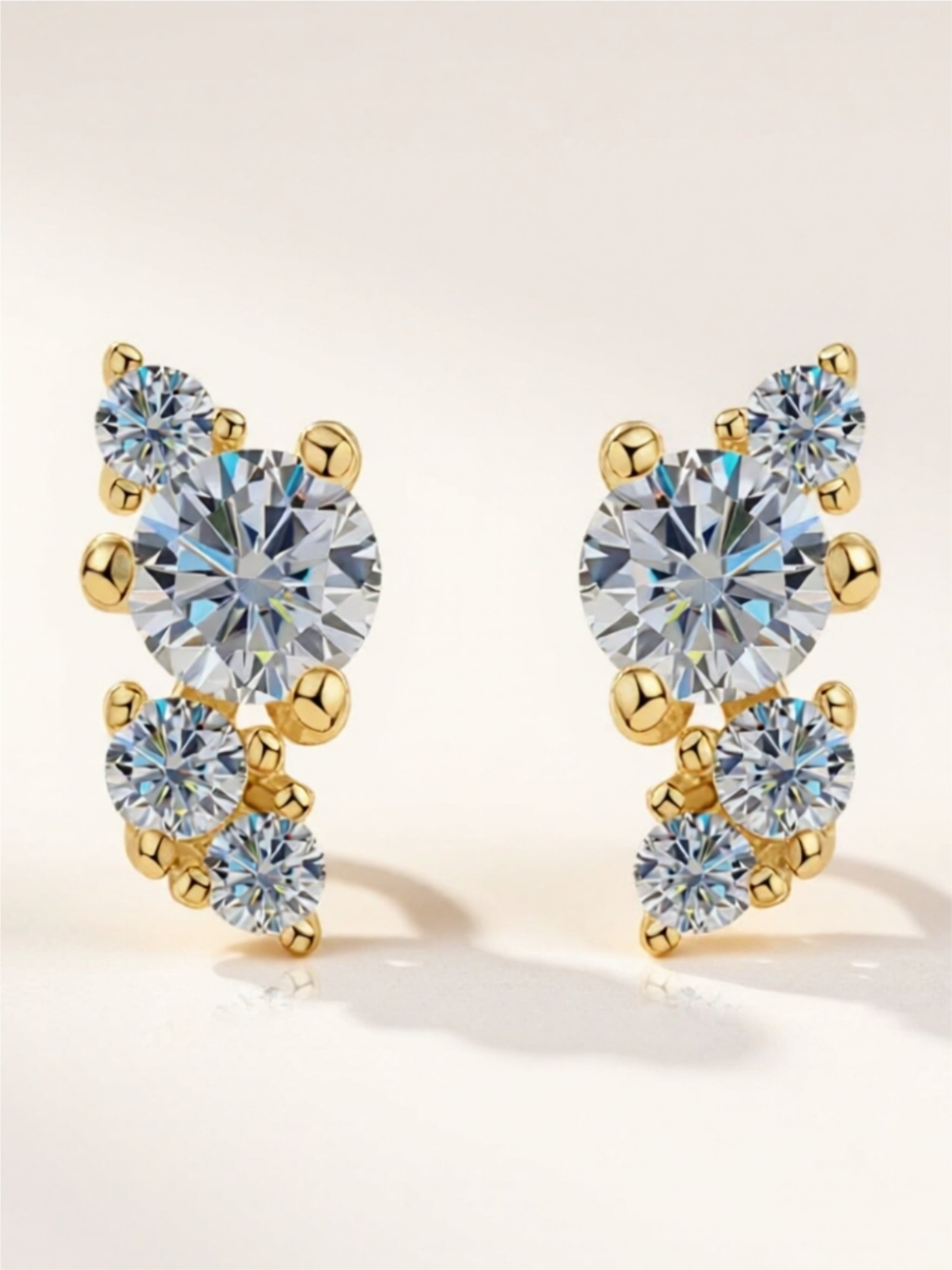 925 Sterling Silver Moissanite Stud Earrings