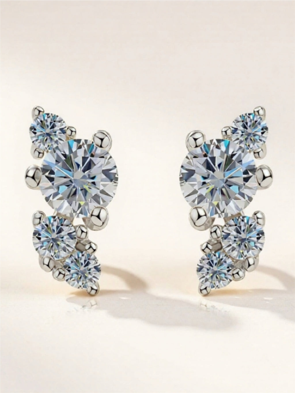 925 Sterling Silver Moissanite Stud Earrings