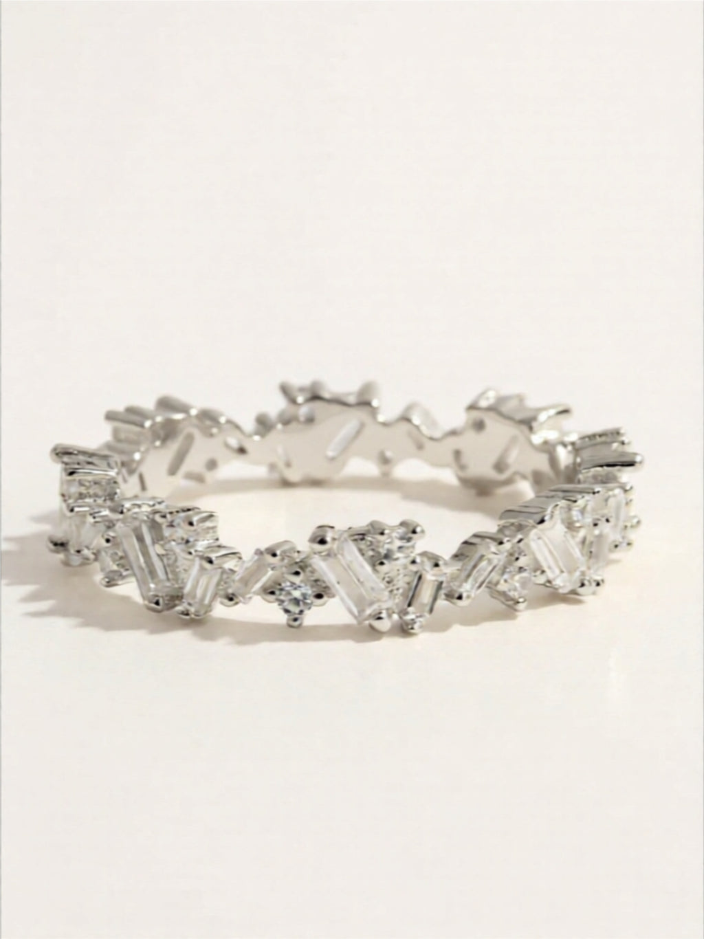 925 Sterling Silver Inlaid CZ Ring