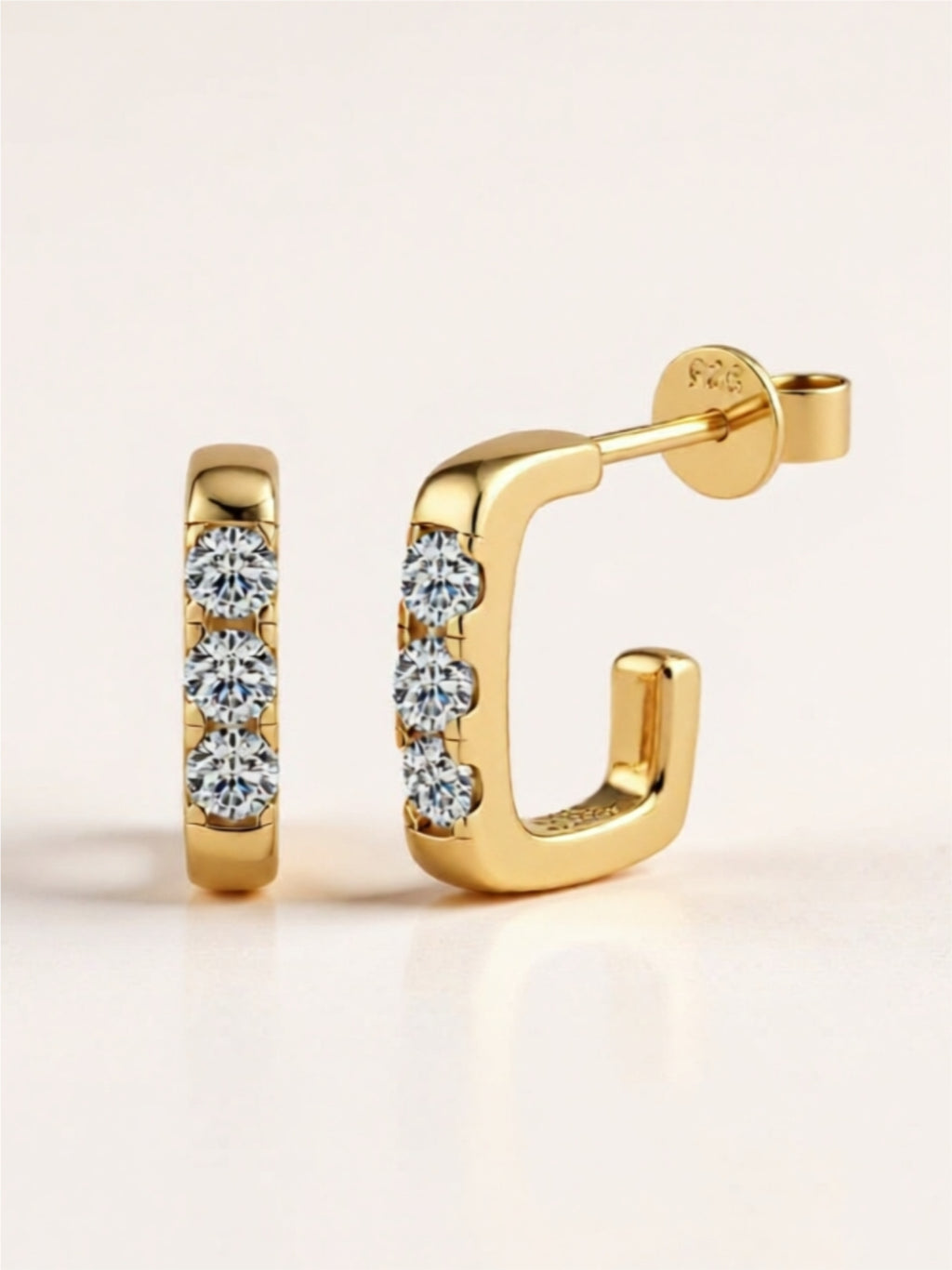 Moissanite 925 Sterling Silver Huggie Earrings