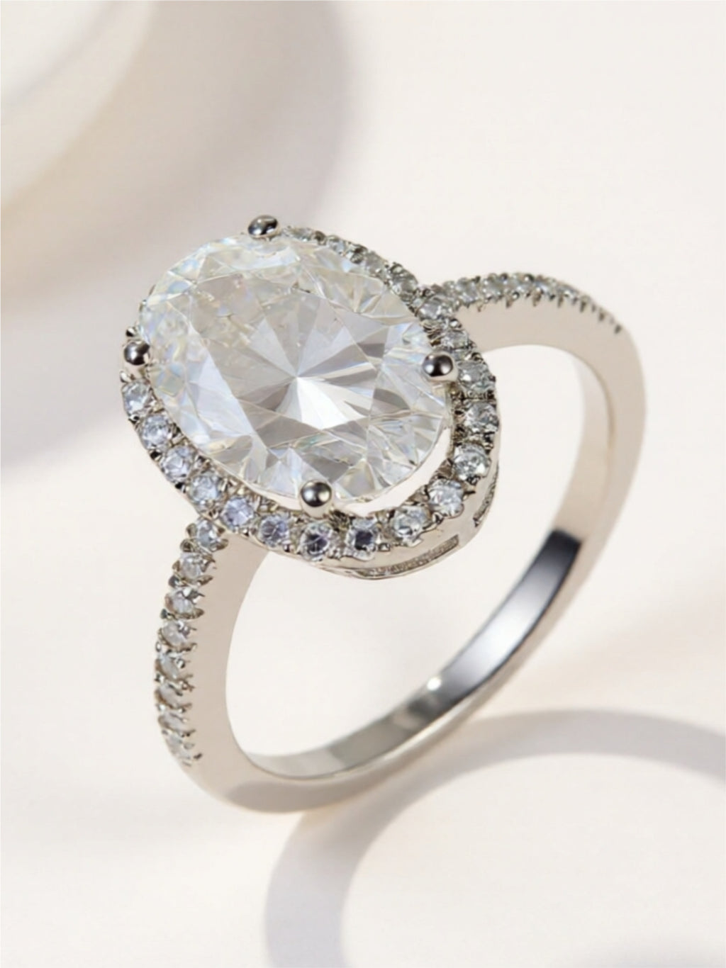 4.5 Carat Moissanite 925 Sterling Silver Halo Ring