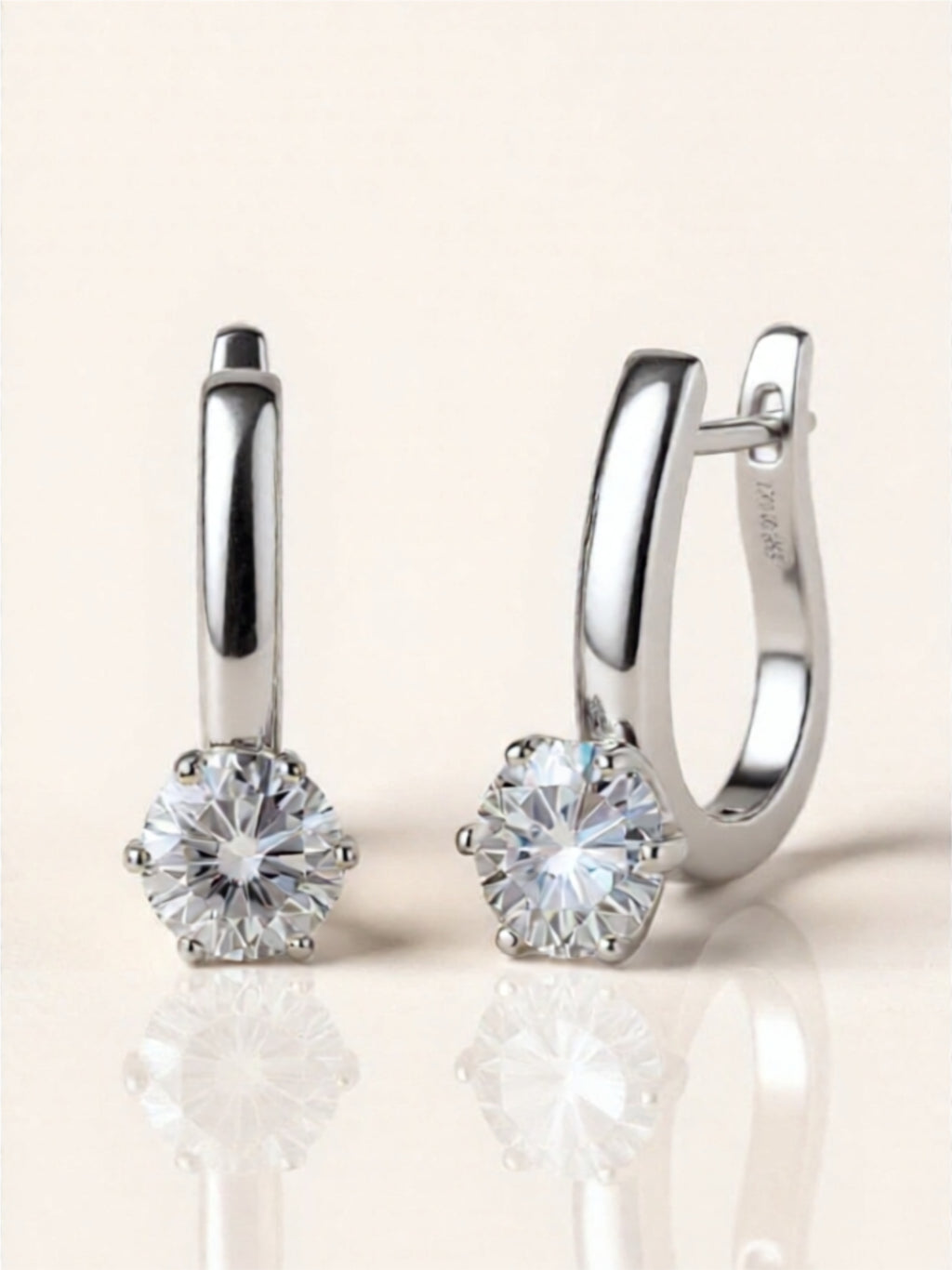 2 Carat Moissanite 925 Sterling Silver Earrings