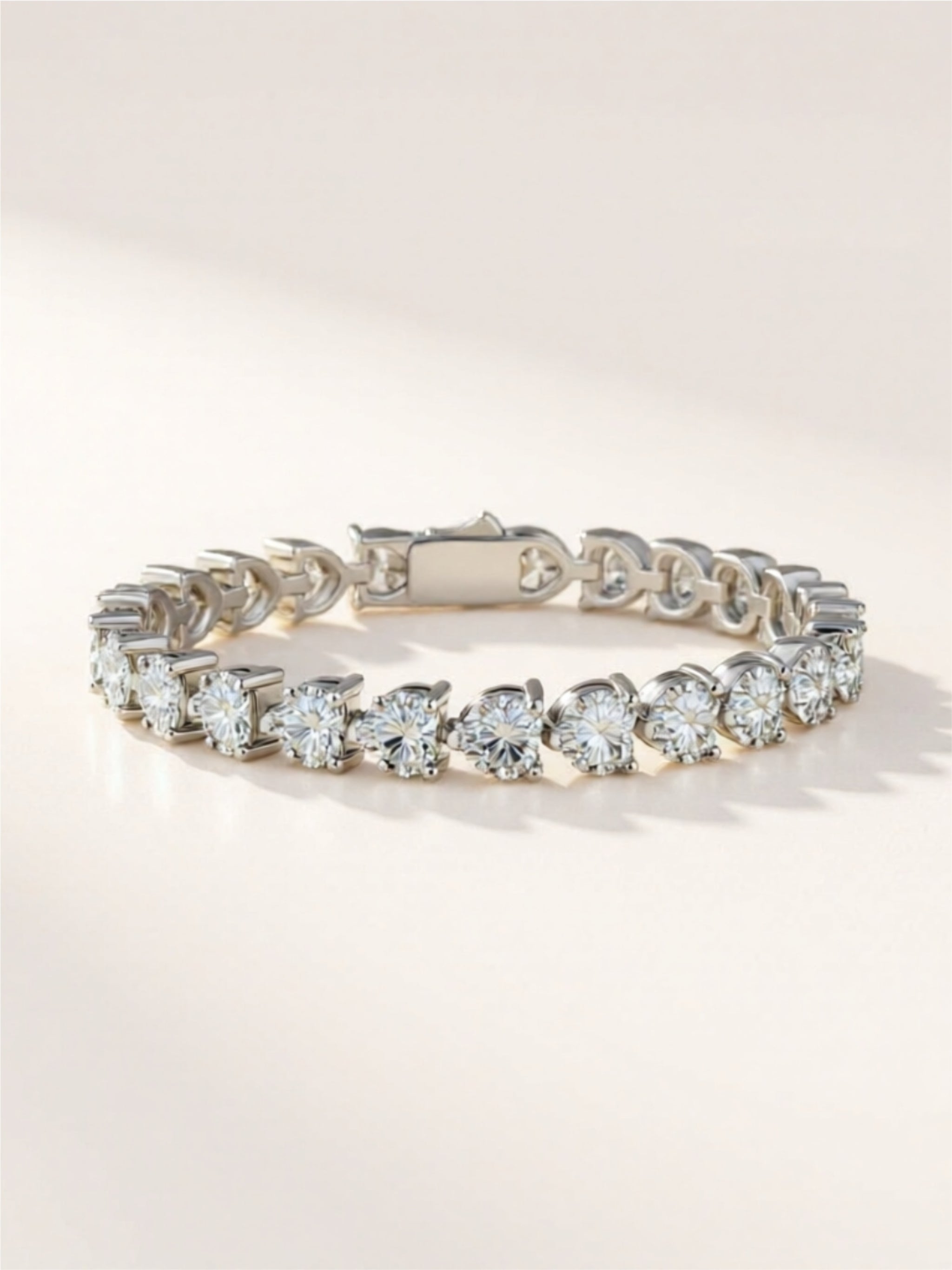 24 Carat Moissanite 925 Sterling Silver Heart Bracelet