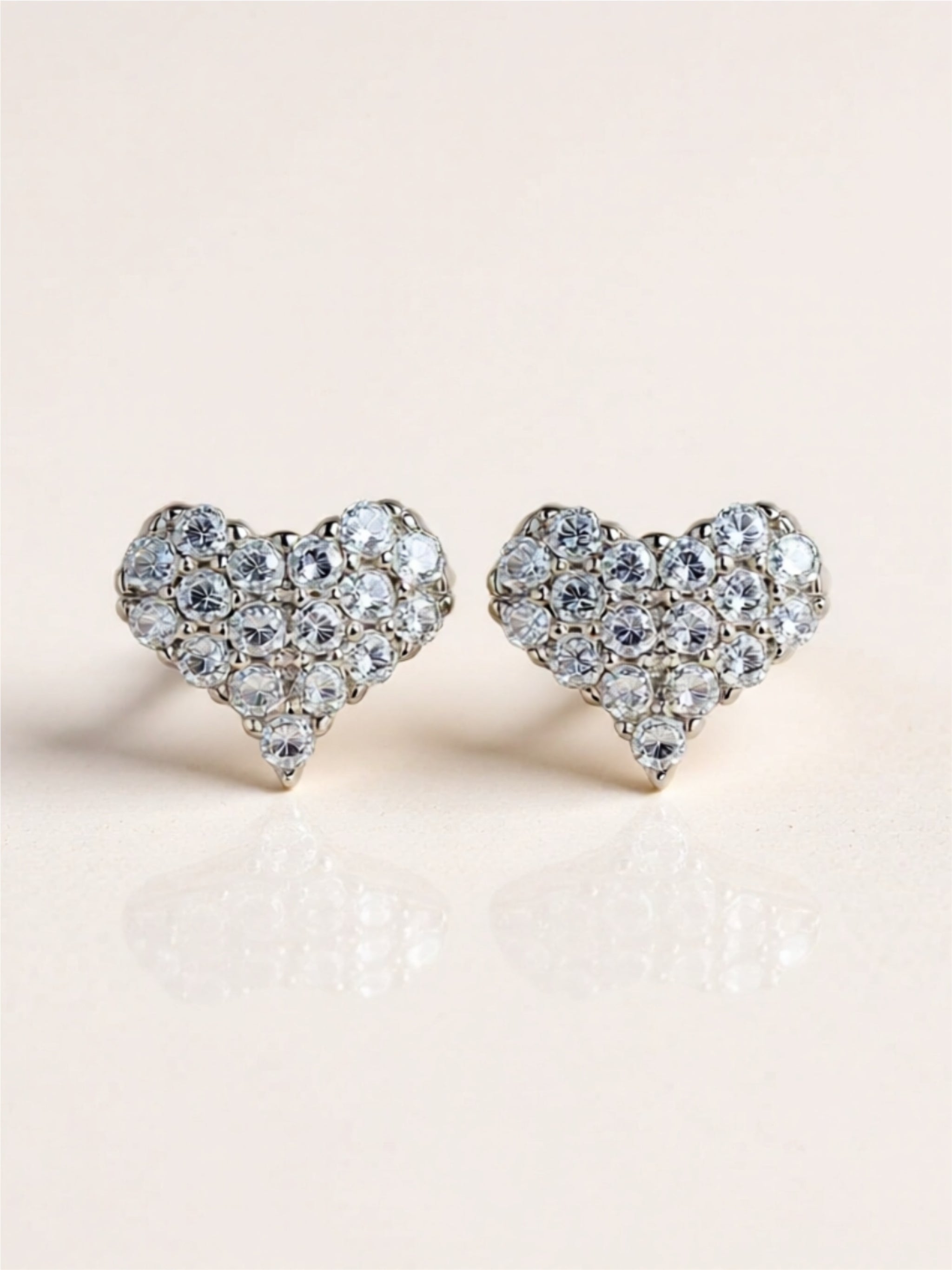 Moissanite 925 Sterling Silver Heart Stud Earrings