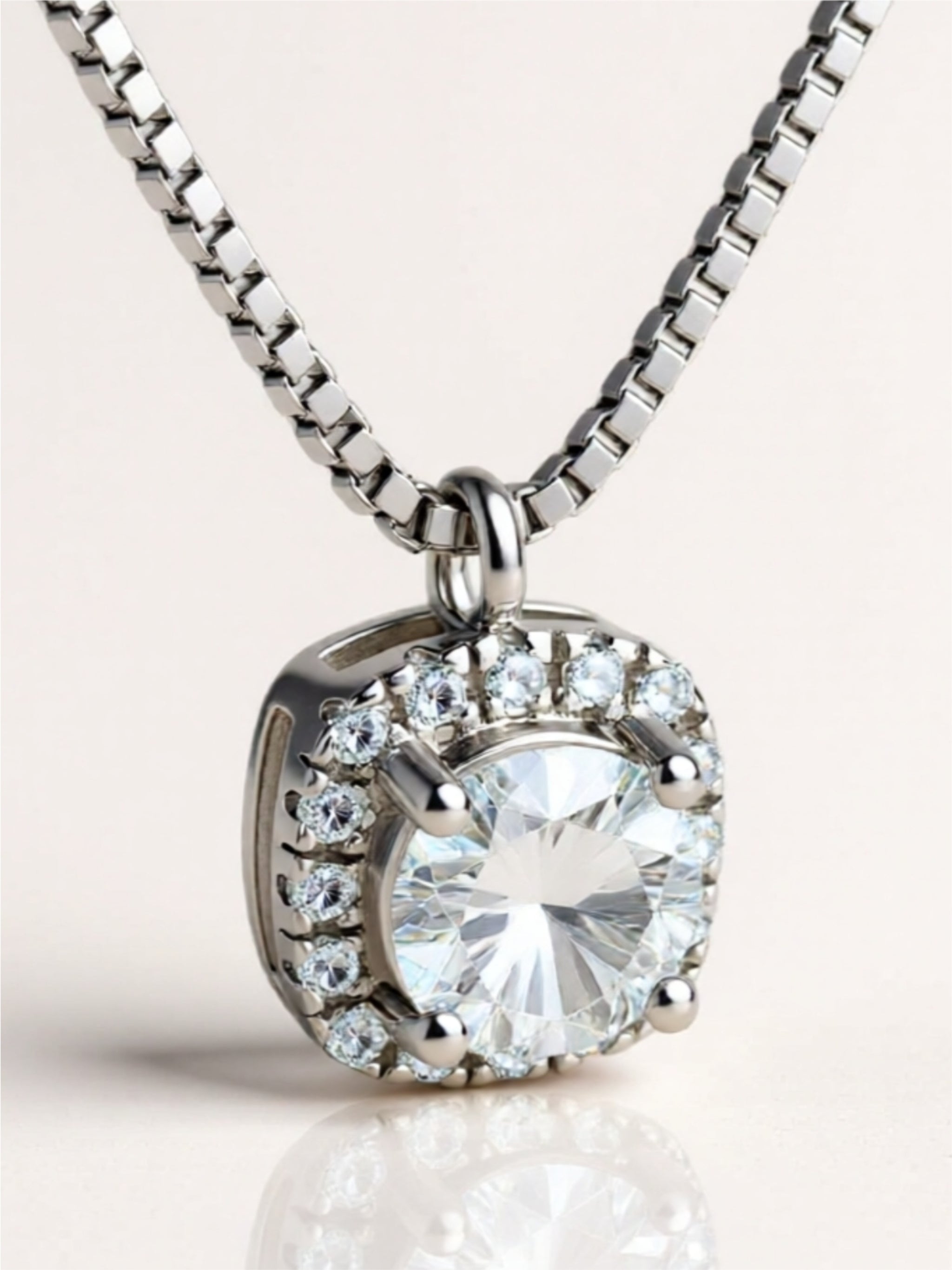 Moissanite Pendant 925 Sterling Silver Necklace