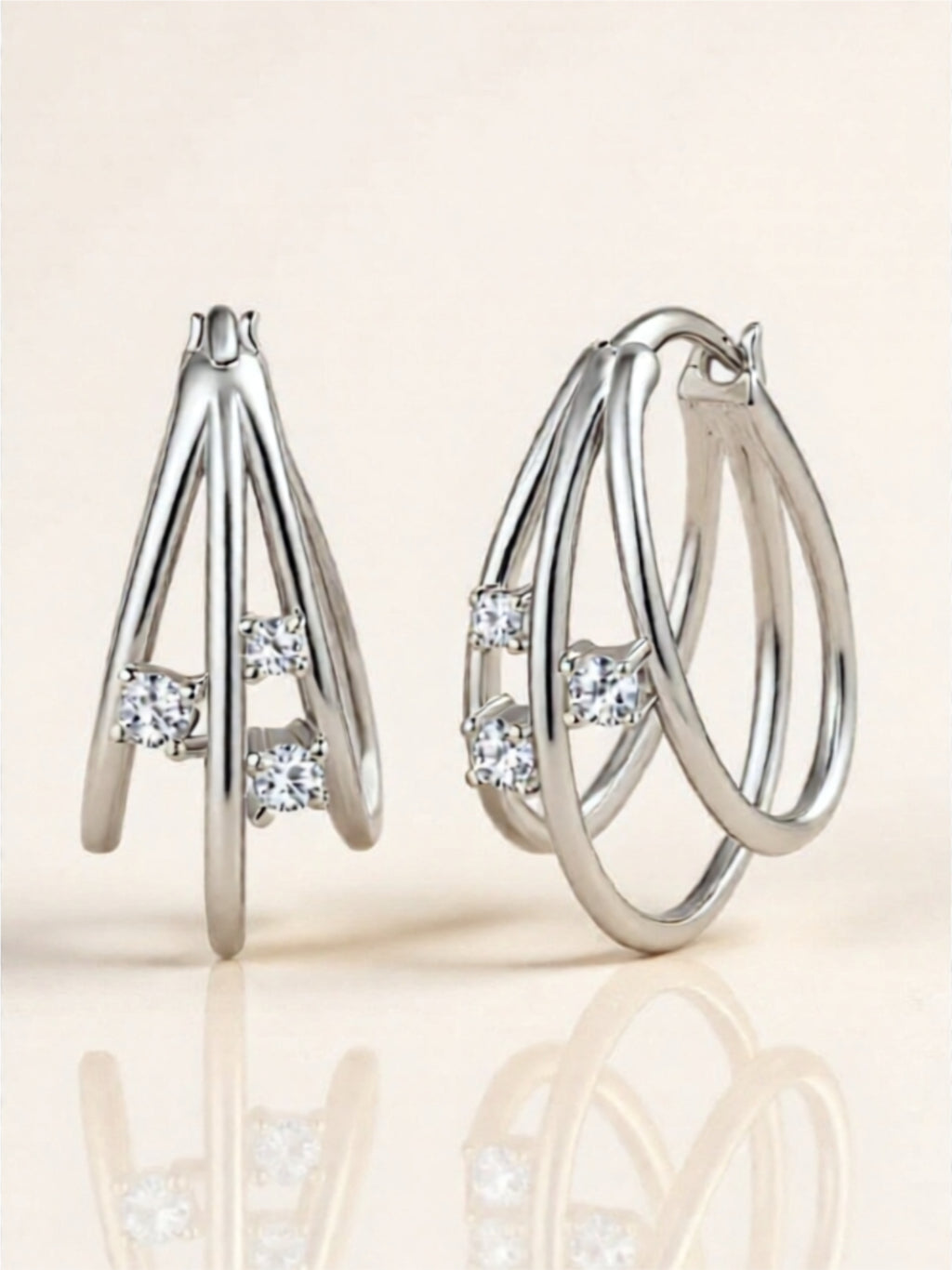 Moissanite 925 Sterling Silver Layered Earrings