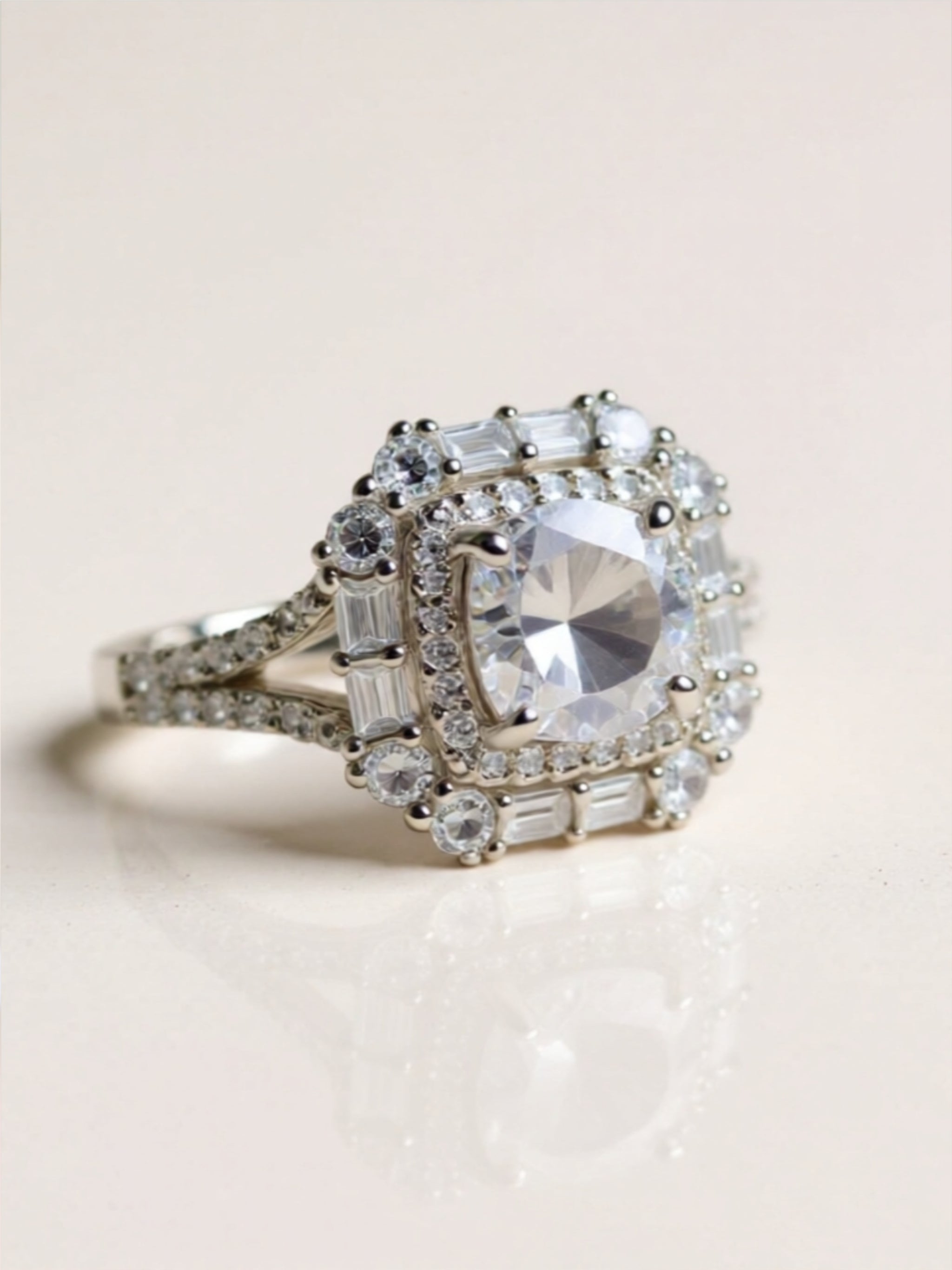 1 Carat Moissanite 925 Sterling Silver Ring