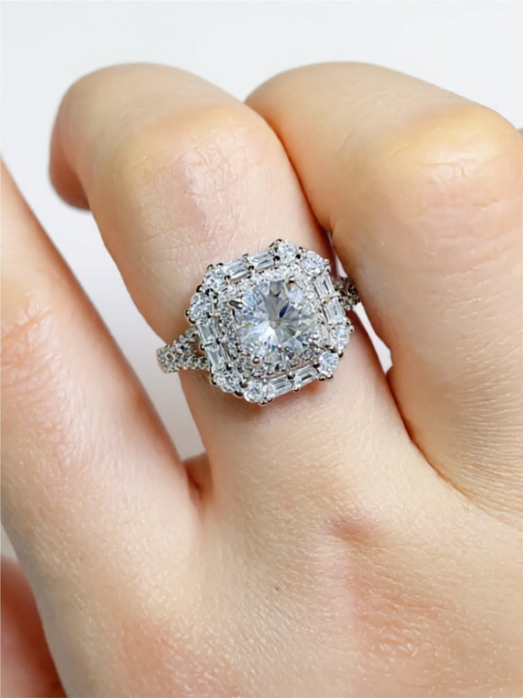 1 Carat Moissanite 925 Sterling Silver Ring