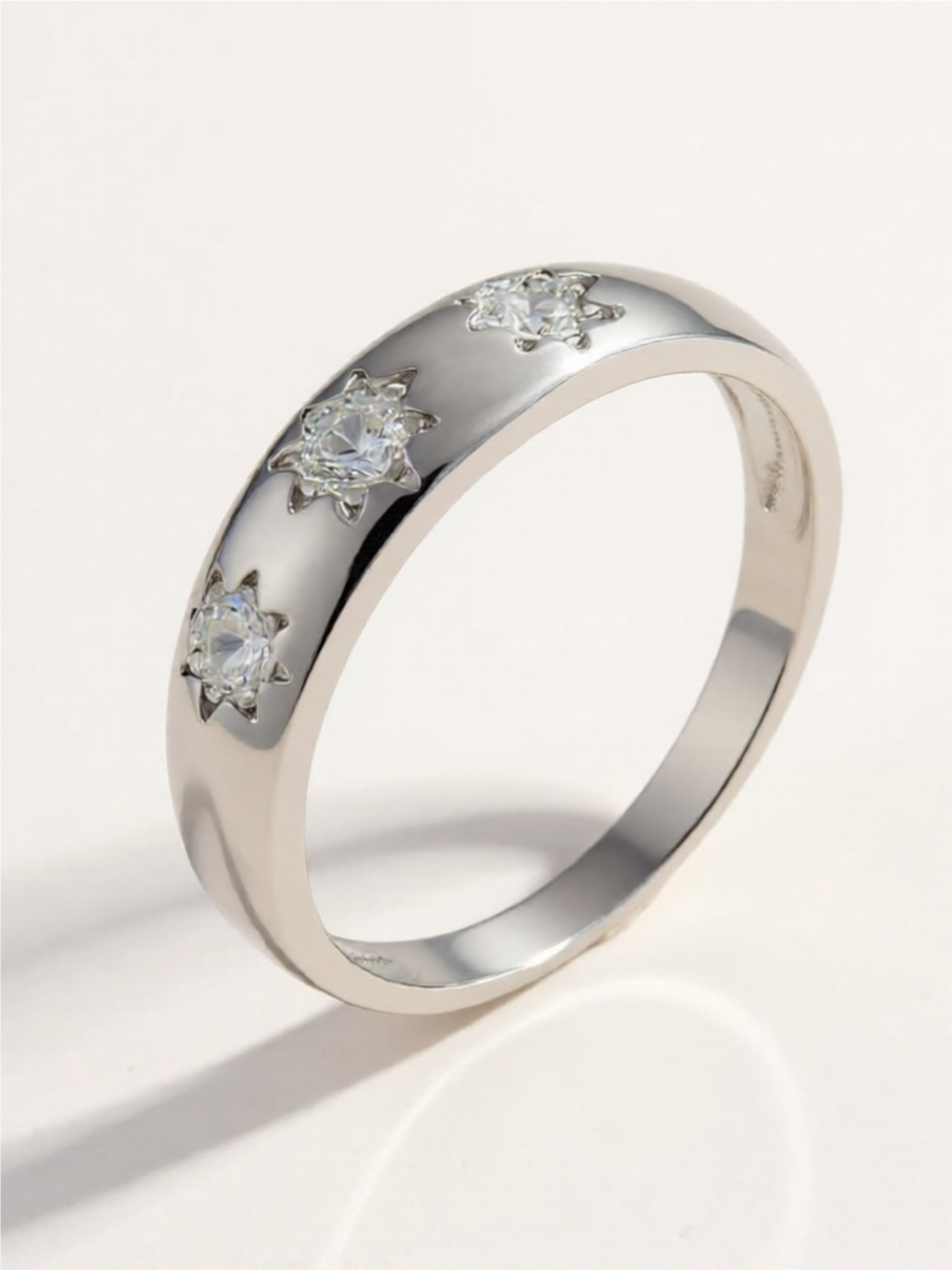 925 Sterling Silver Inlaid CZ Ring