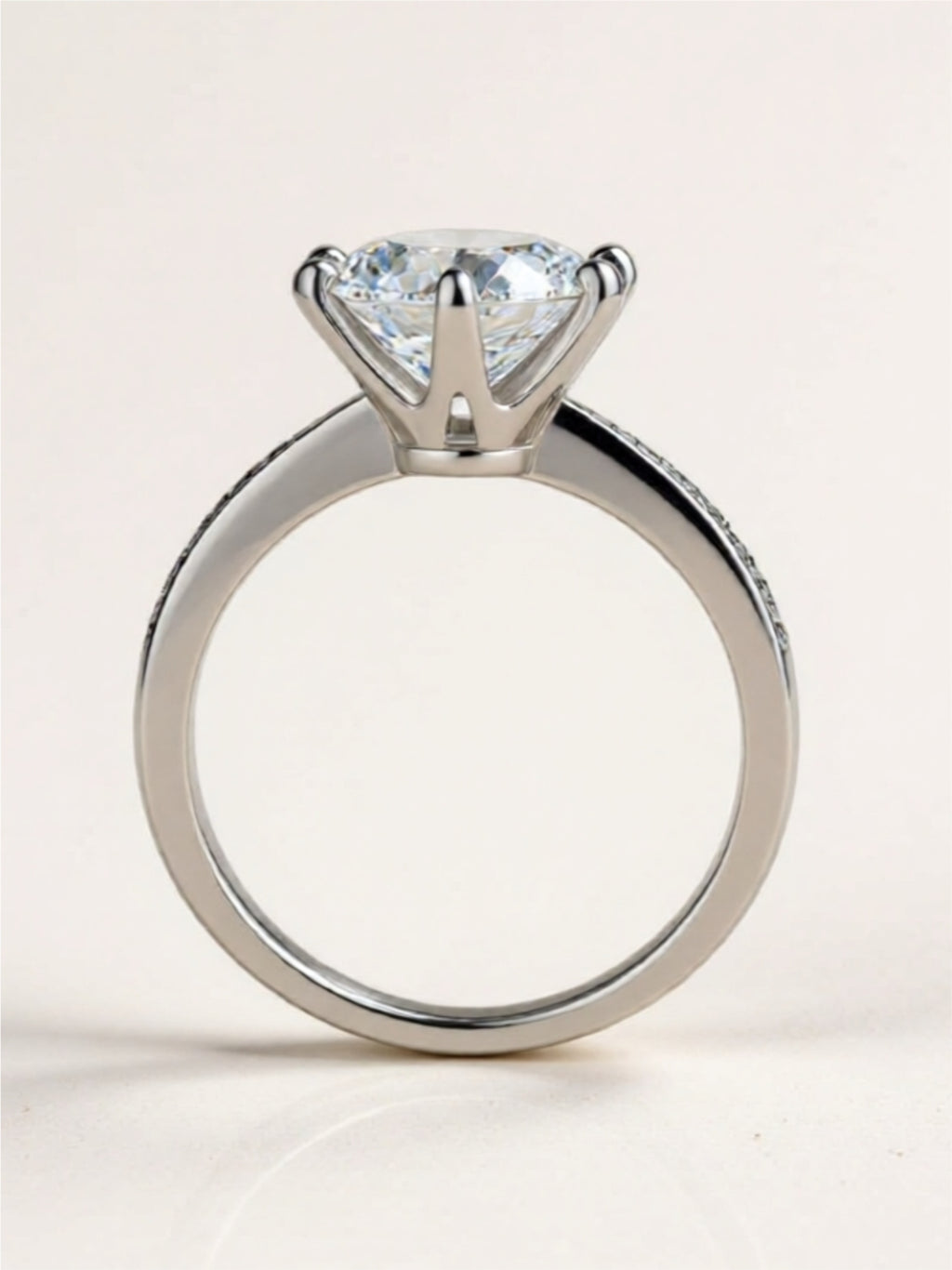 3 Carat Moissanite Side Stone 925 Sterling Silver Ring