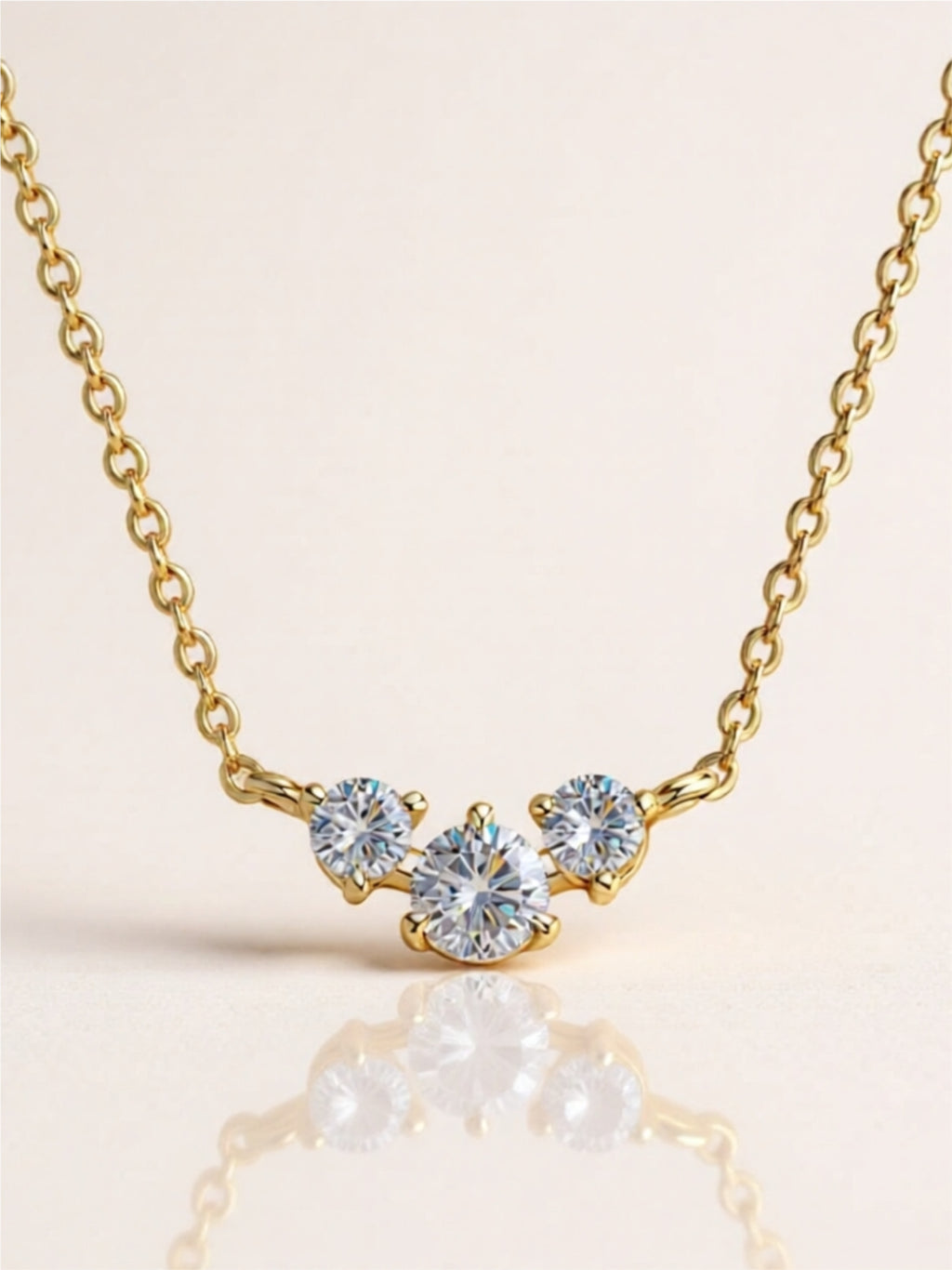 925 Sterling Silver Inlaid Moissanite Necklace