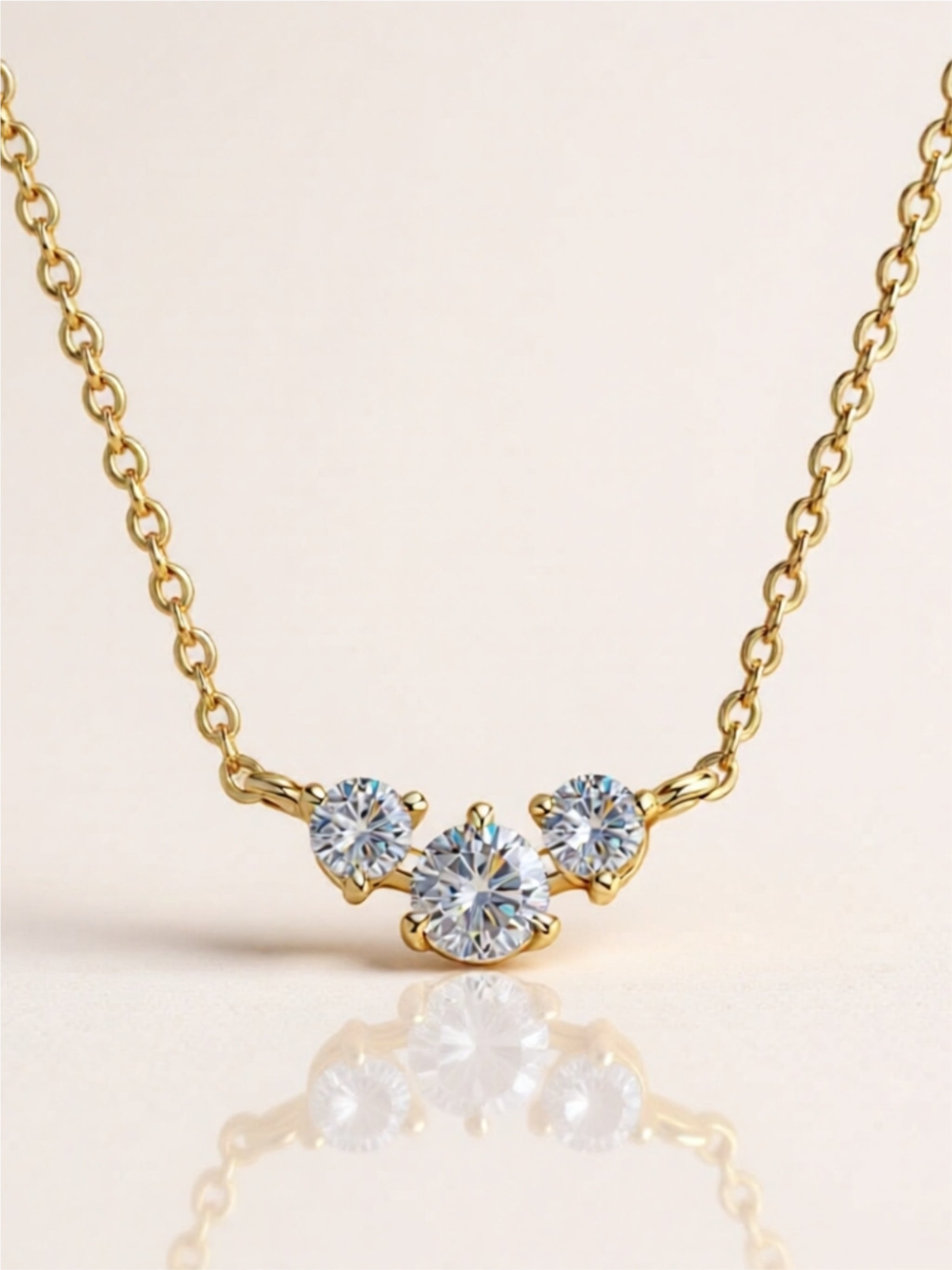 925 Sterling Silver Inlaid Moissanite Necklace