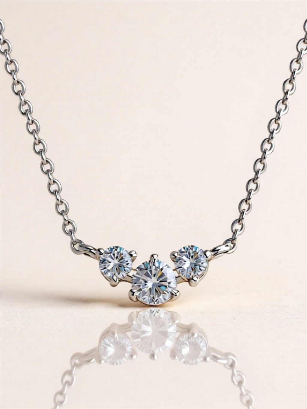 925 Sterling Silver Inlaid Moissanite Necklace