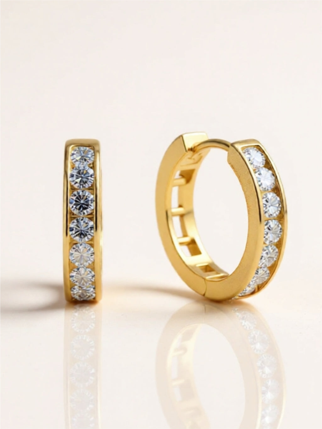 Moissanite 925 Sterling Silver Huggie Earrings