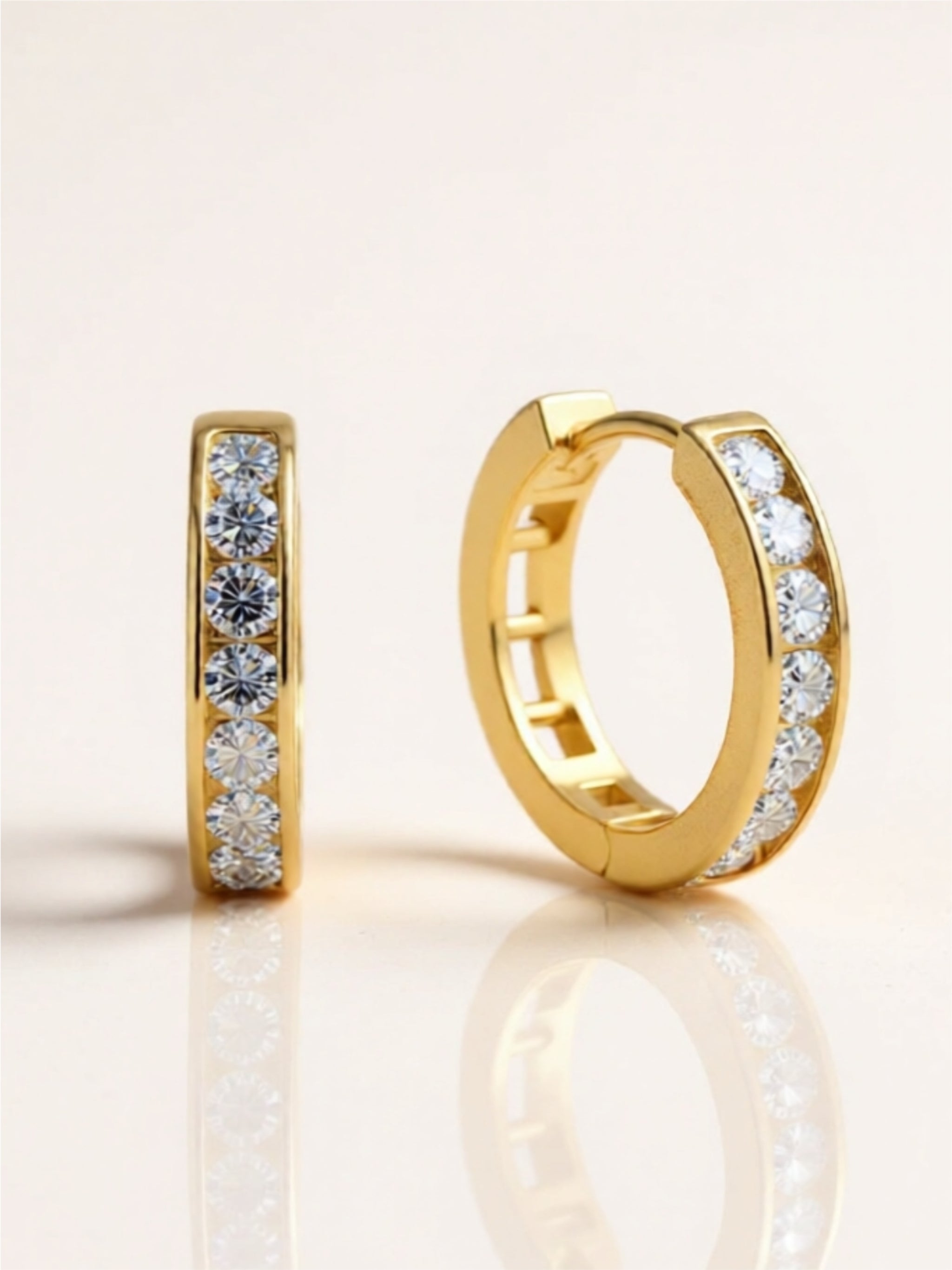 Moissanite 925 Sterling Silver Huggie Earrings