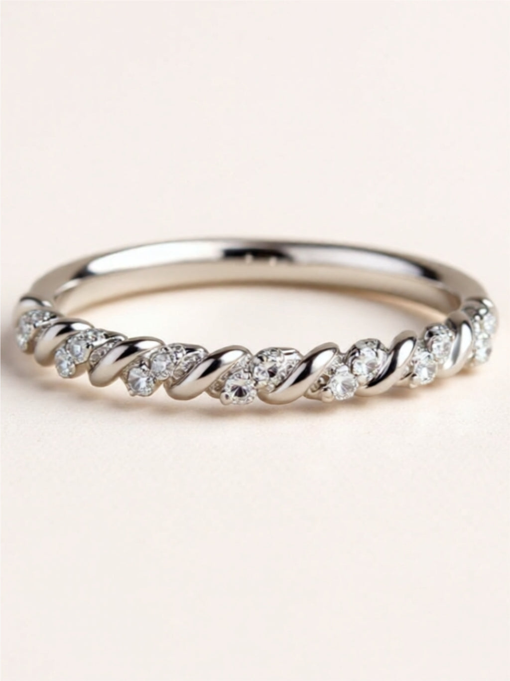 Moissanite 925 Sterling Silver Half-Eternity Ring