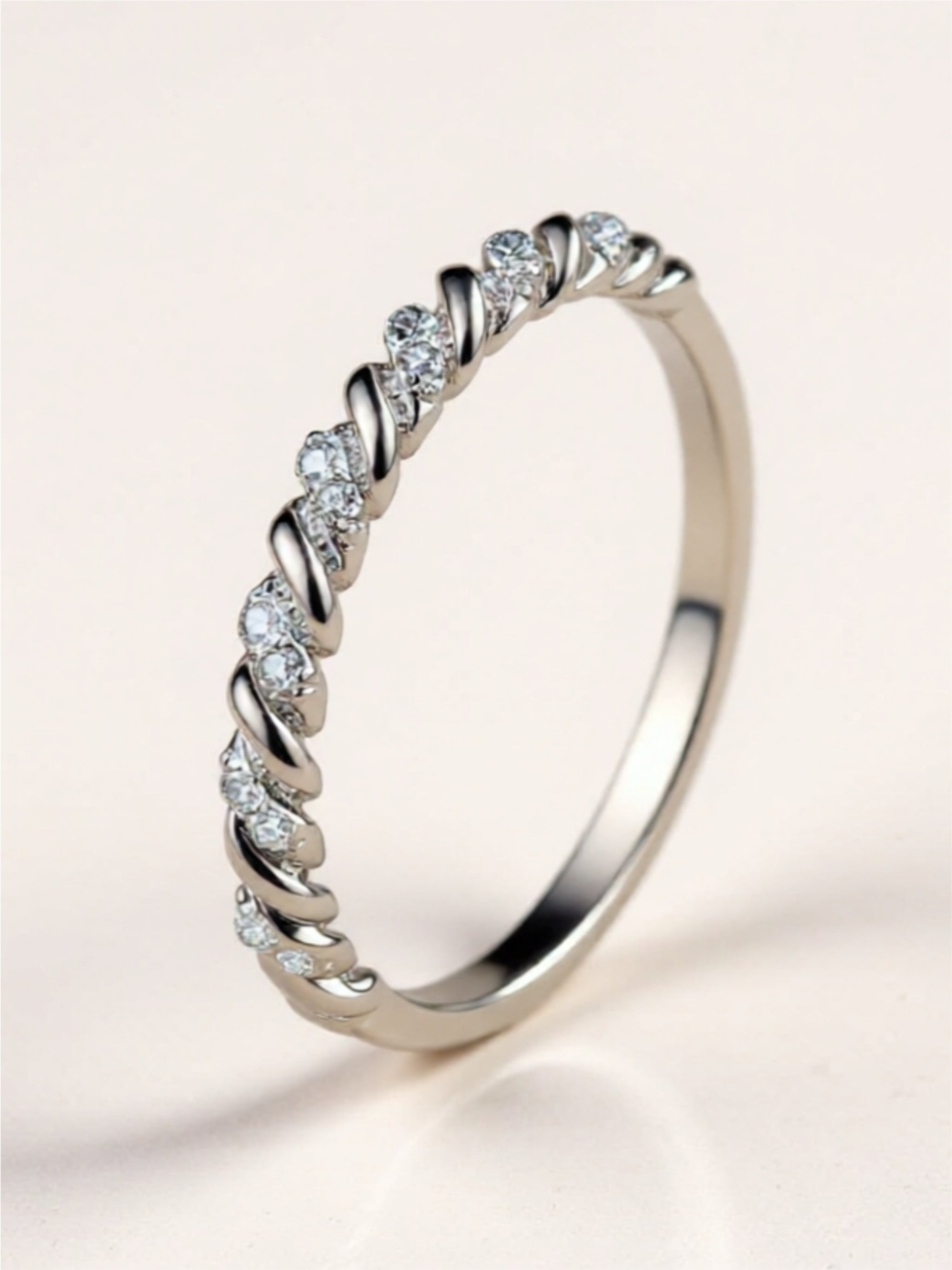 Moissanite 925 Sterling Silver Half-Eternity Ring