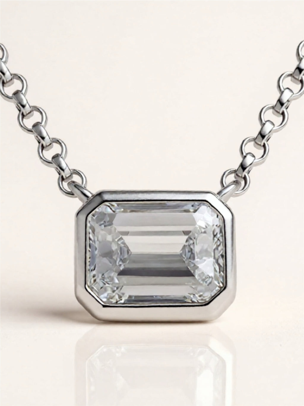 1 Carat Moissanite 925 Sterling Silver Pendant Necklace