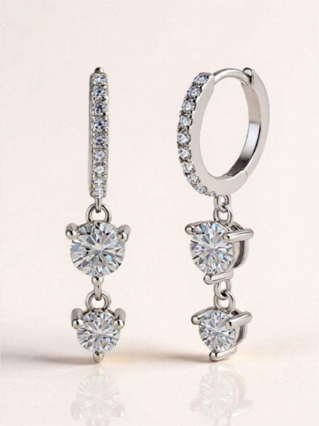 Moissanite Drop 925 Sterling Silver Earrings