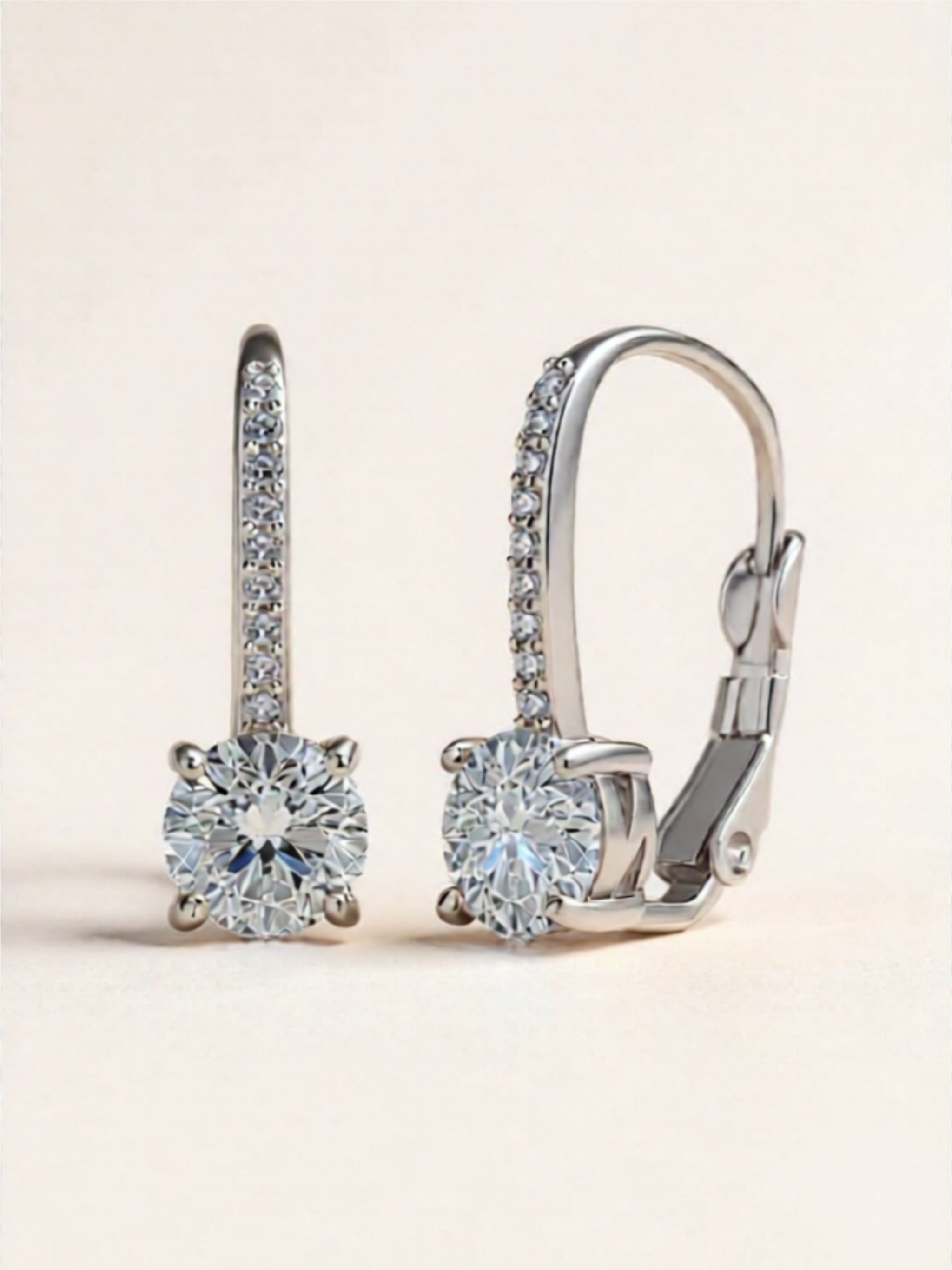 2 Carat Moissanite 925 Sterling Silver Earrings