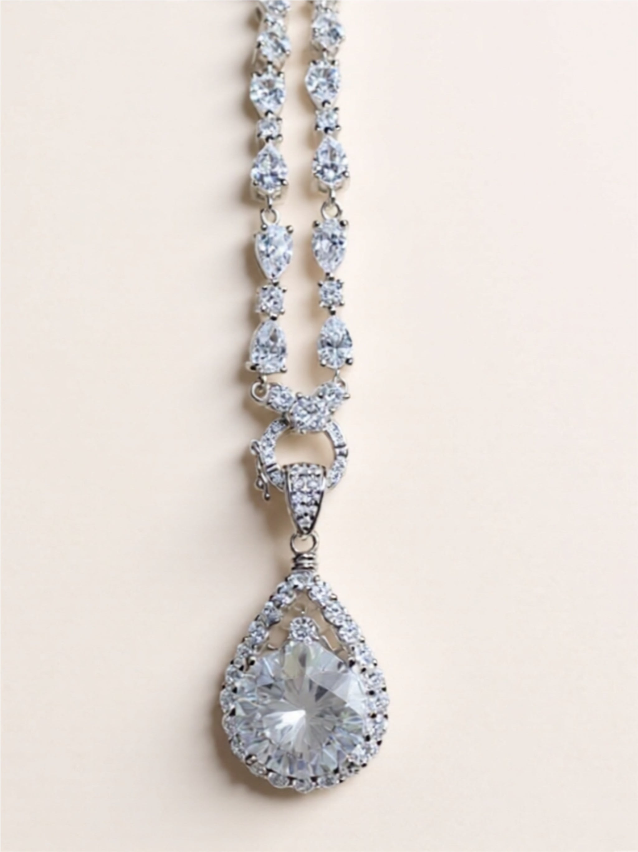 10 Carat Moissanite Teardrop 925 Sterling Silver Pendant Necklace