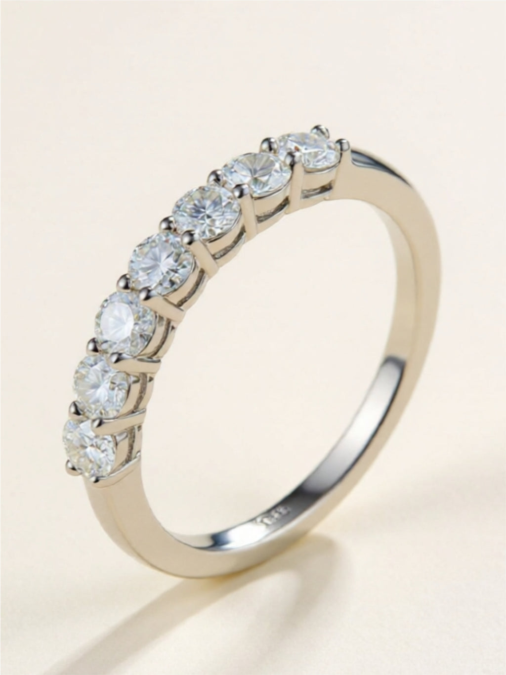 Moissanite 925 Sterling Silver Half-Eternity Ring