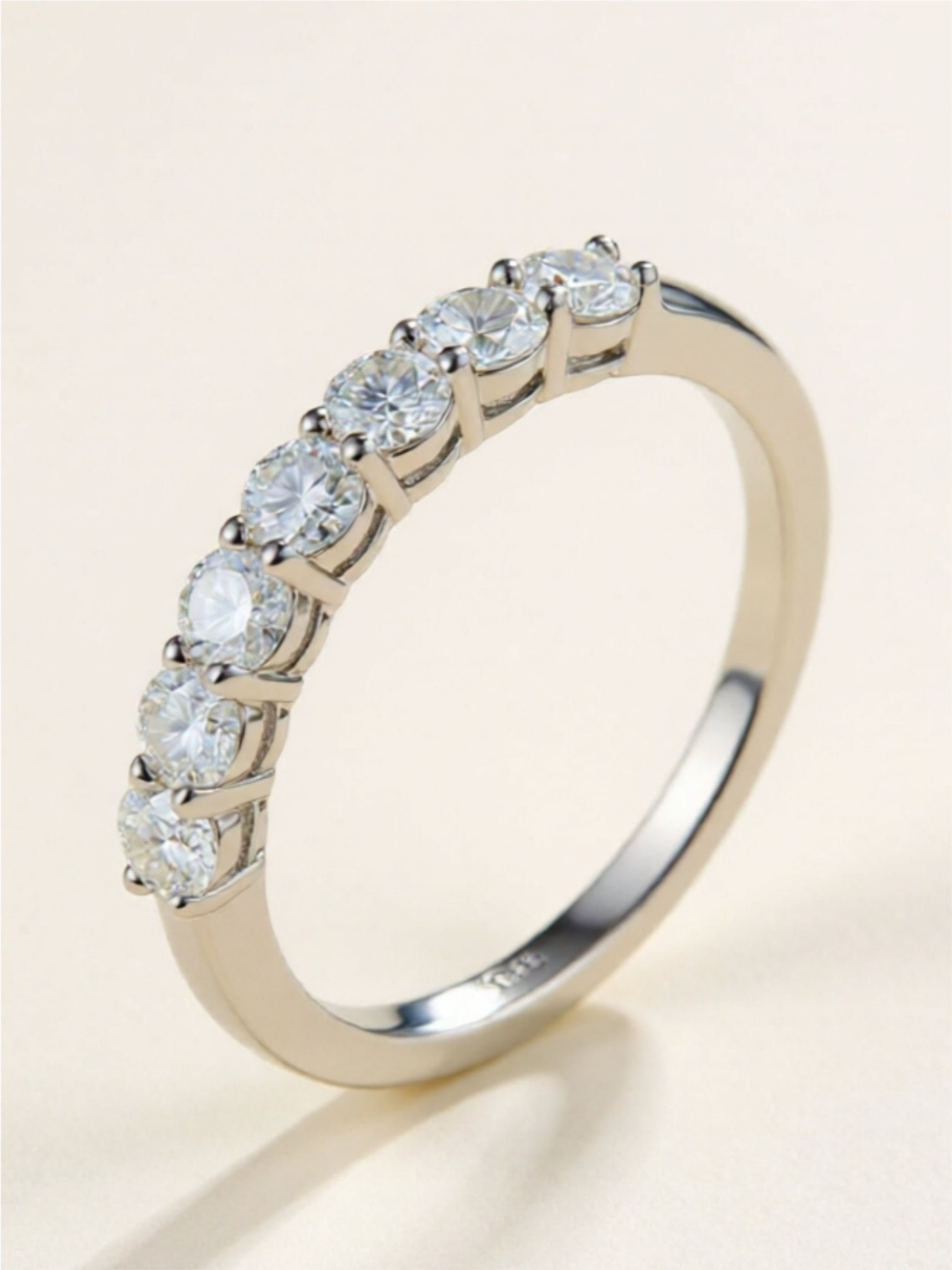 Moissanite 925 Sterling Silver Half-Eternity Ring