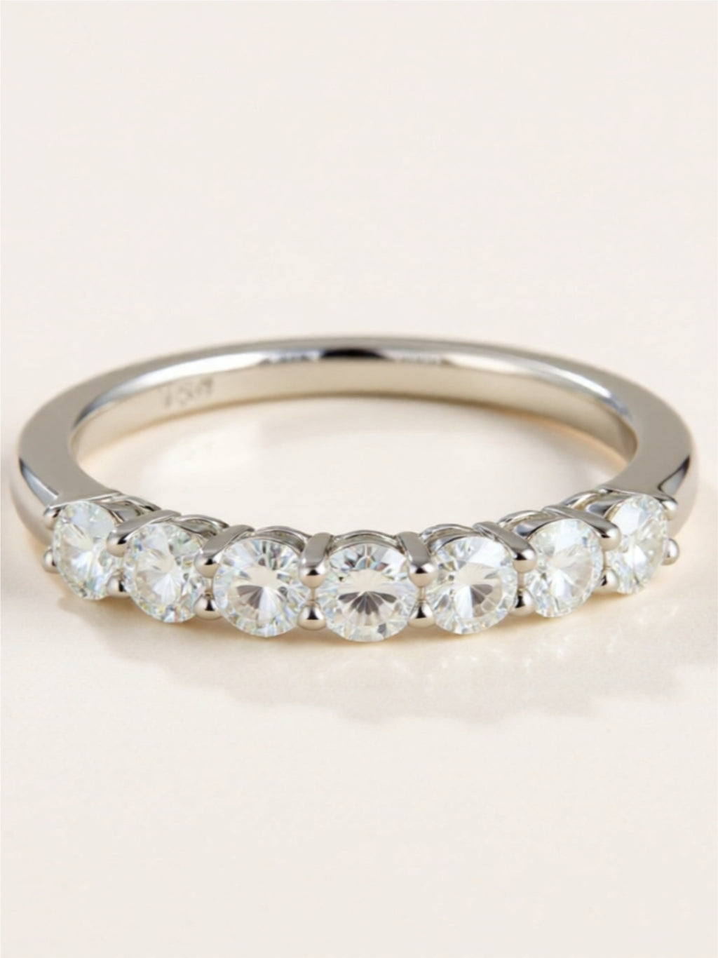 Moissanite 925 Sterling Silver Half-Eternity Ring