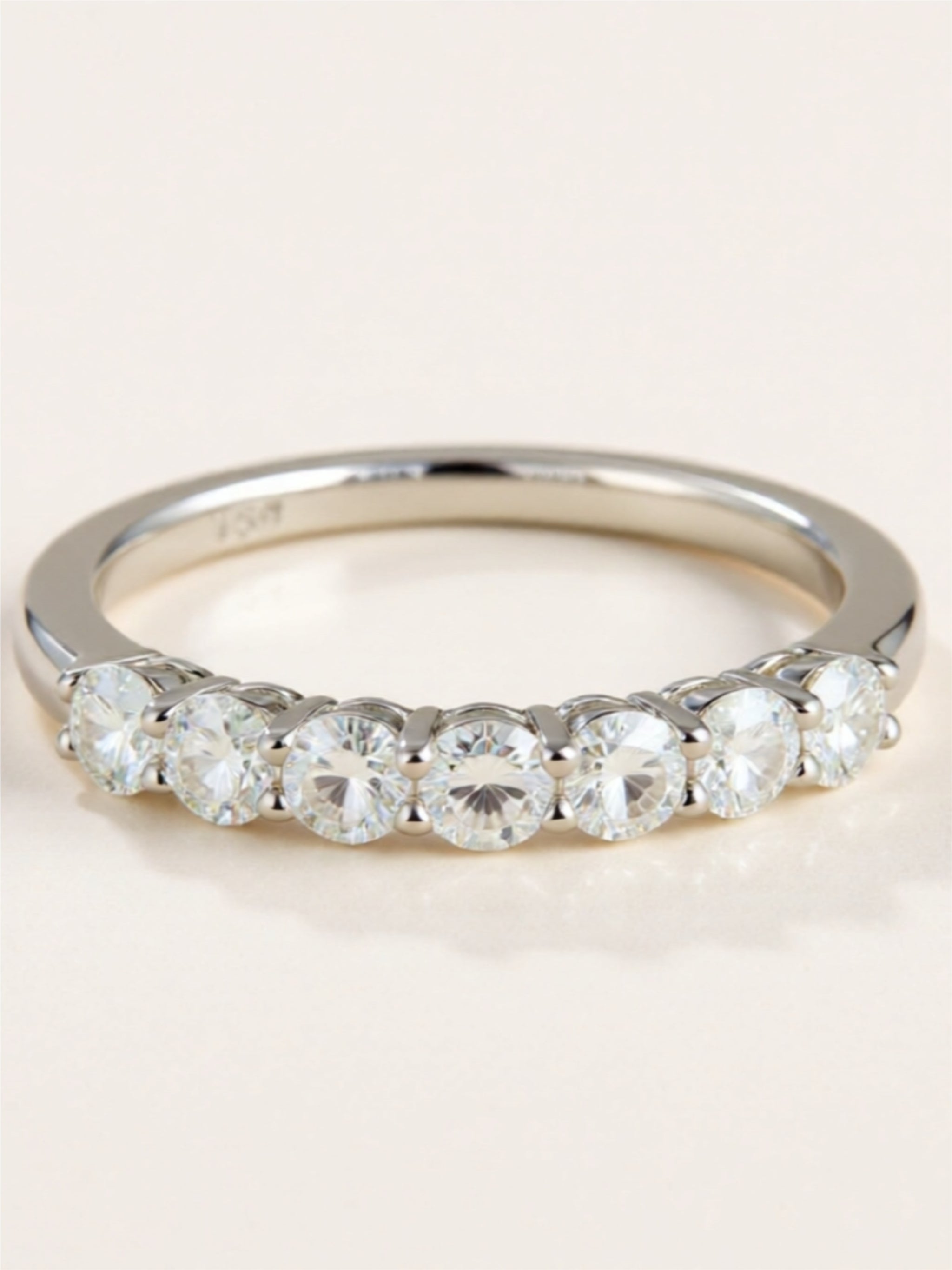 Moissanite 925 Sterling Silver Half-Eternity Ring