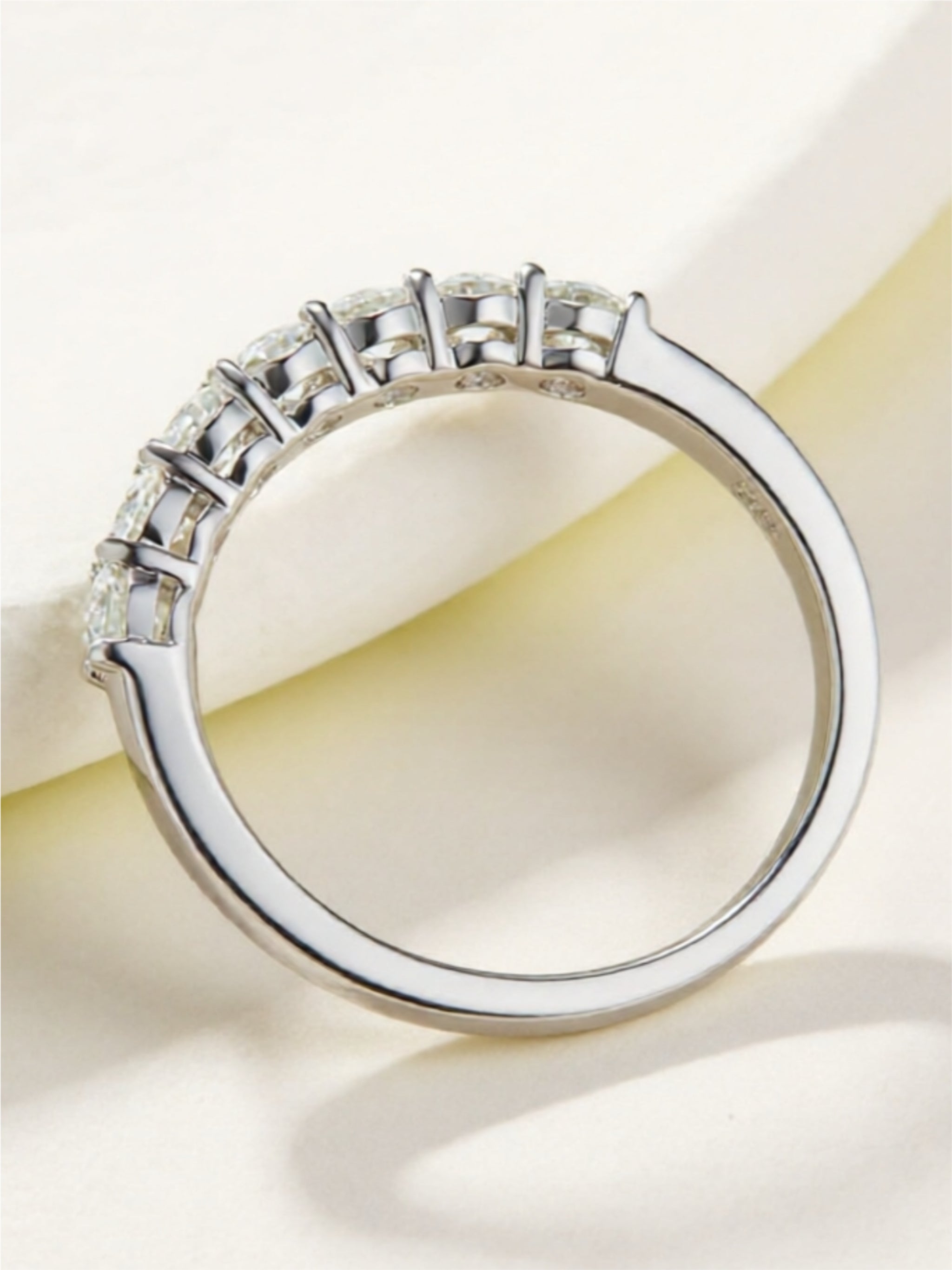 Moissanite 925 Sterling Silver Half-Eternity Ring