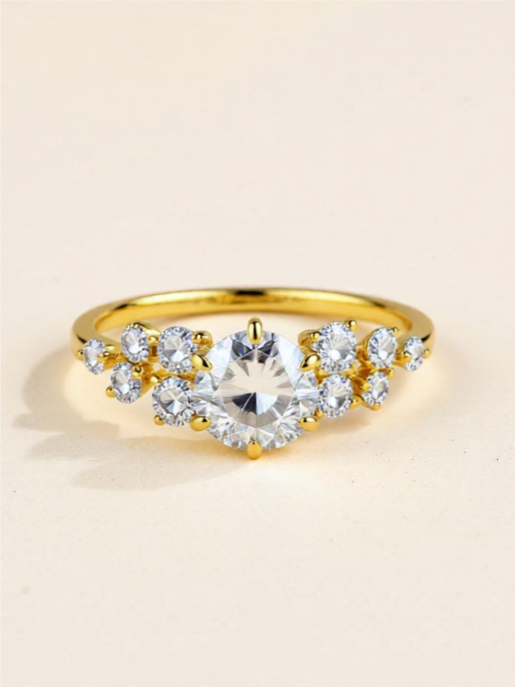 1 Carat Moissanite Gold Vermeil Ring