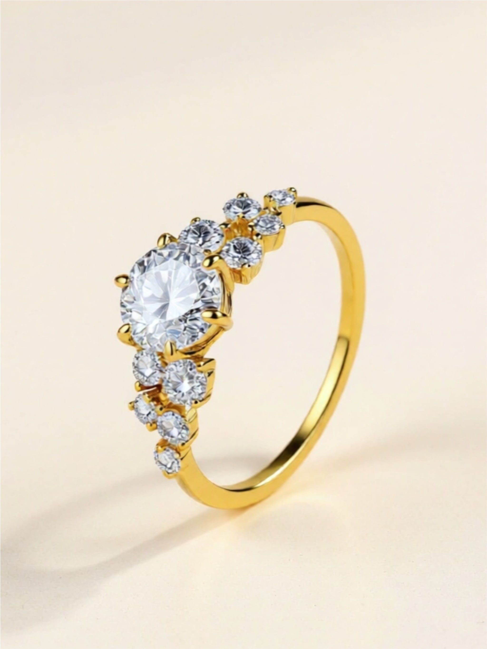1 Carat Moissanite Gold Vermeil Ring