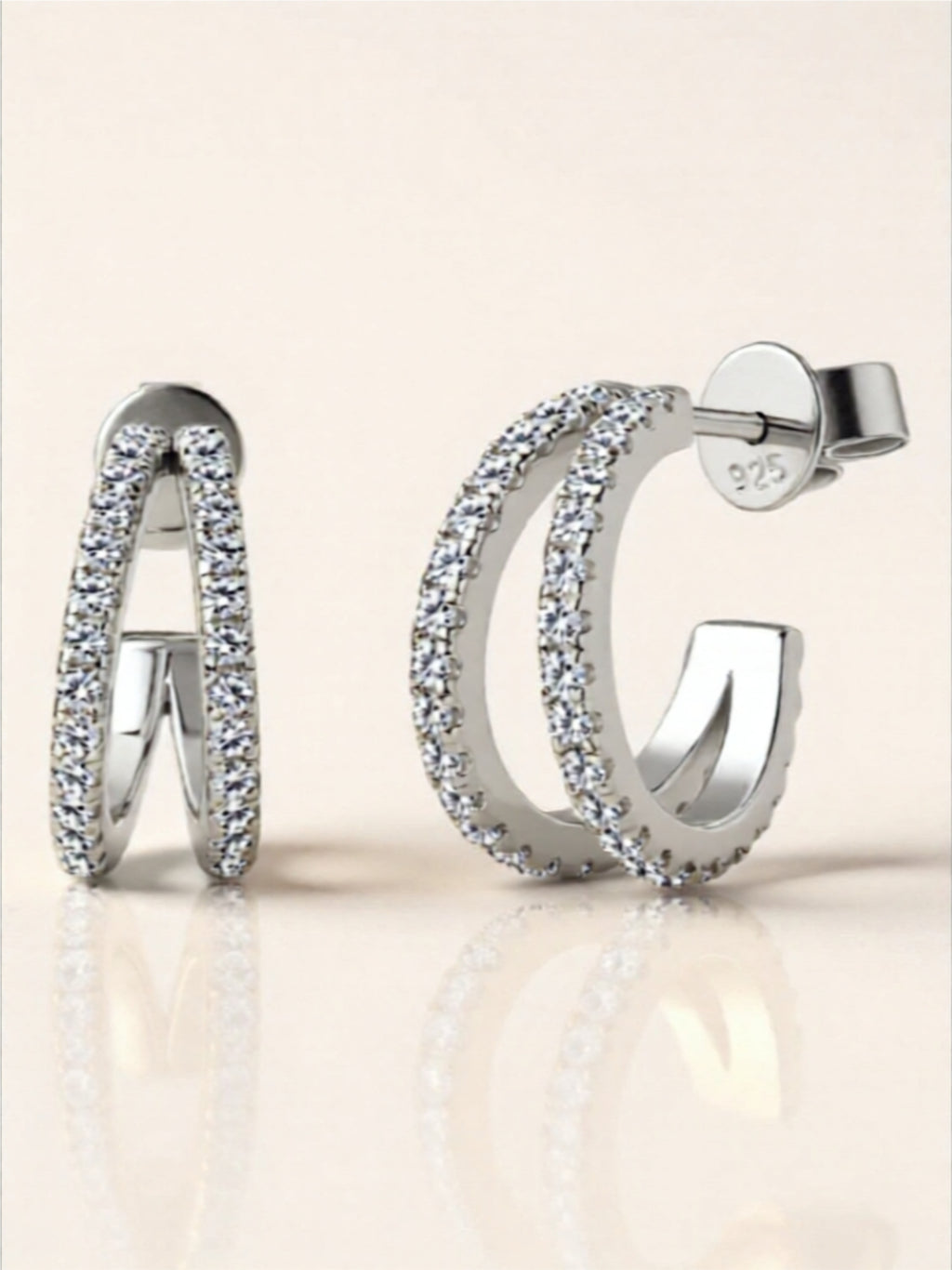 Moissanite 925 Sterling Silver C-Hoop Earrings