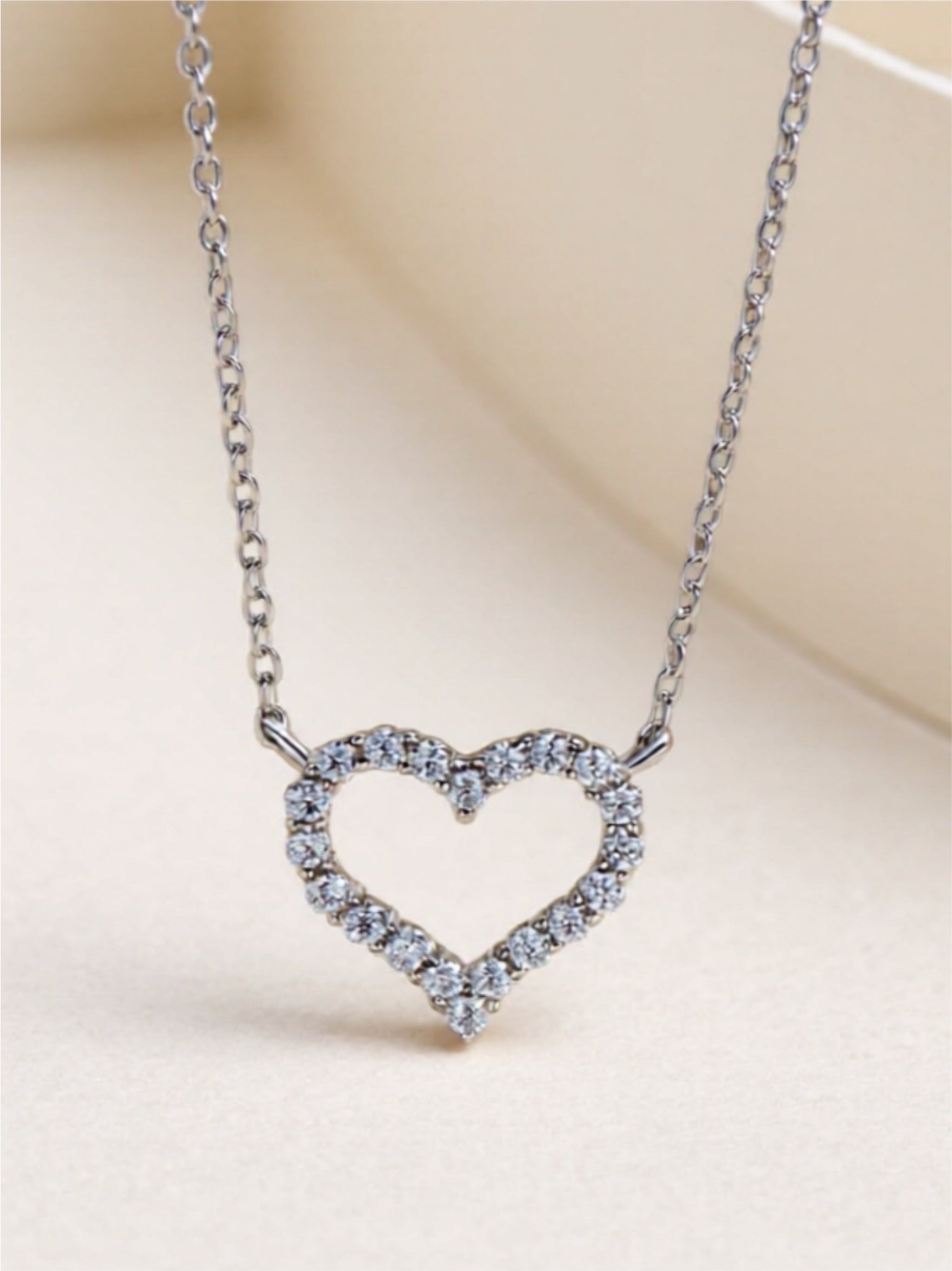 Moissanite 925 Sterling Silver Heart Necklace