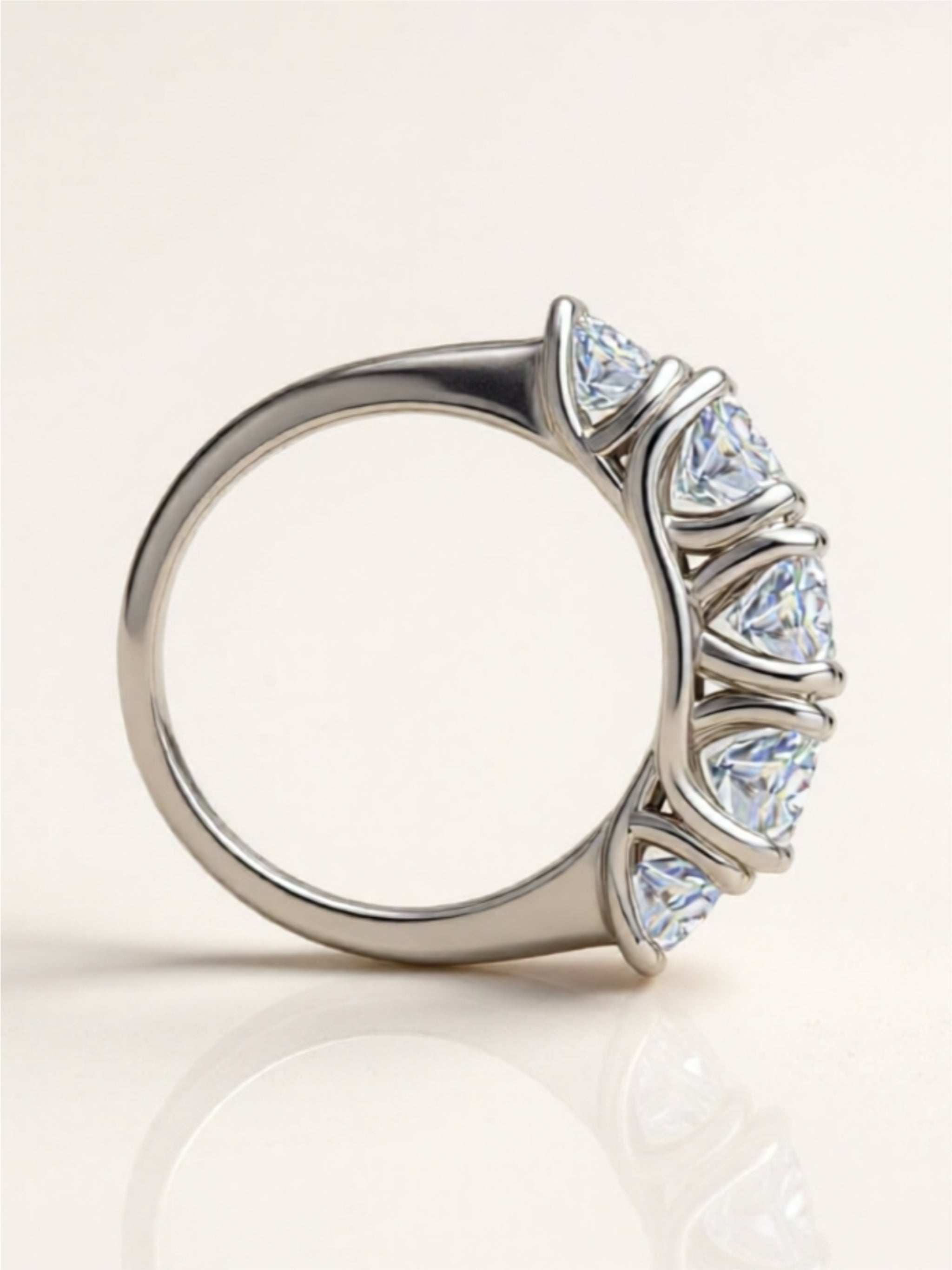 1 Carat Moissanite 925 Sterling Silver Half-Eternity Ring