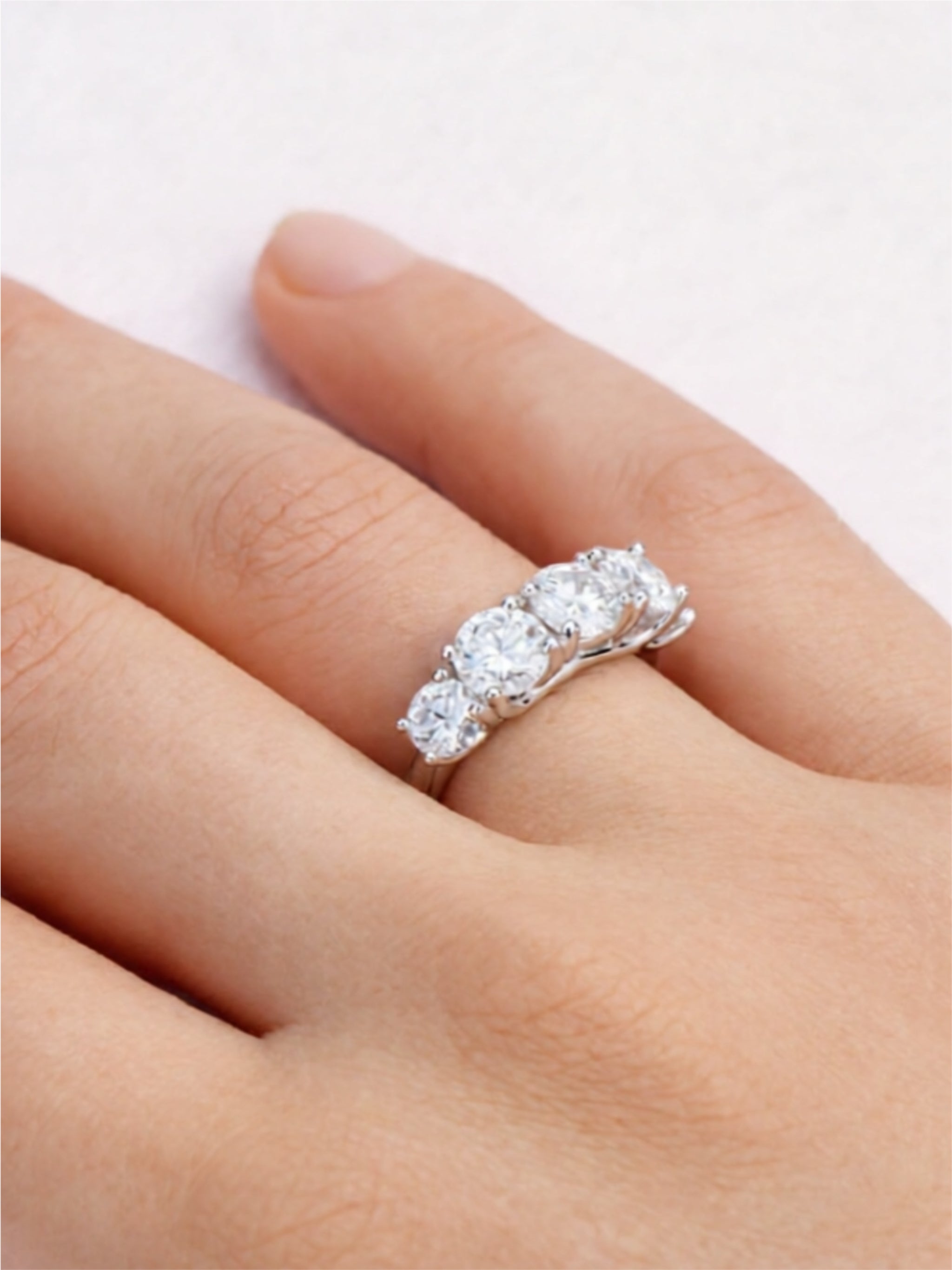 1 Carat Moissanite 925 Sterling Silver Half-Eternity Ring
