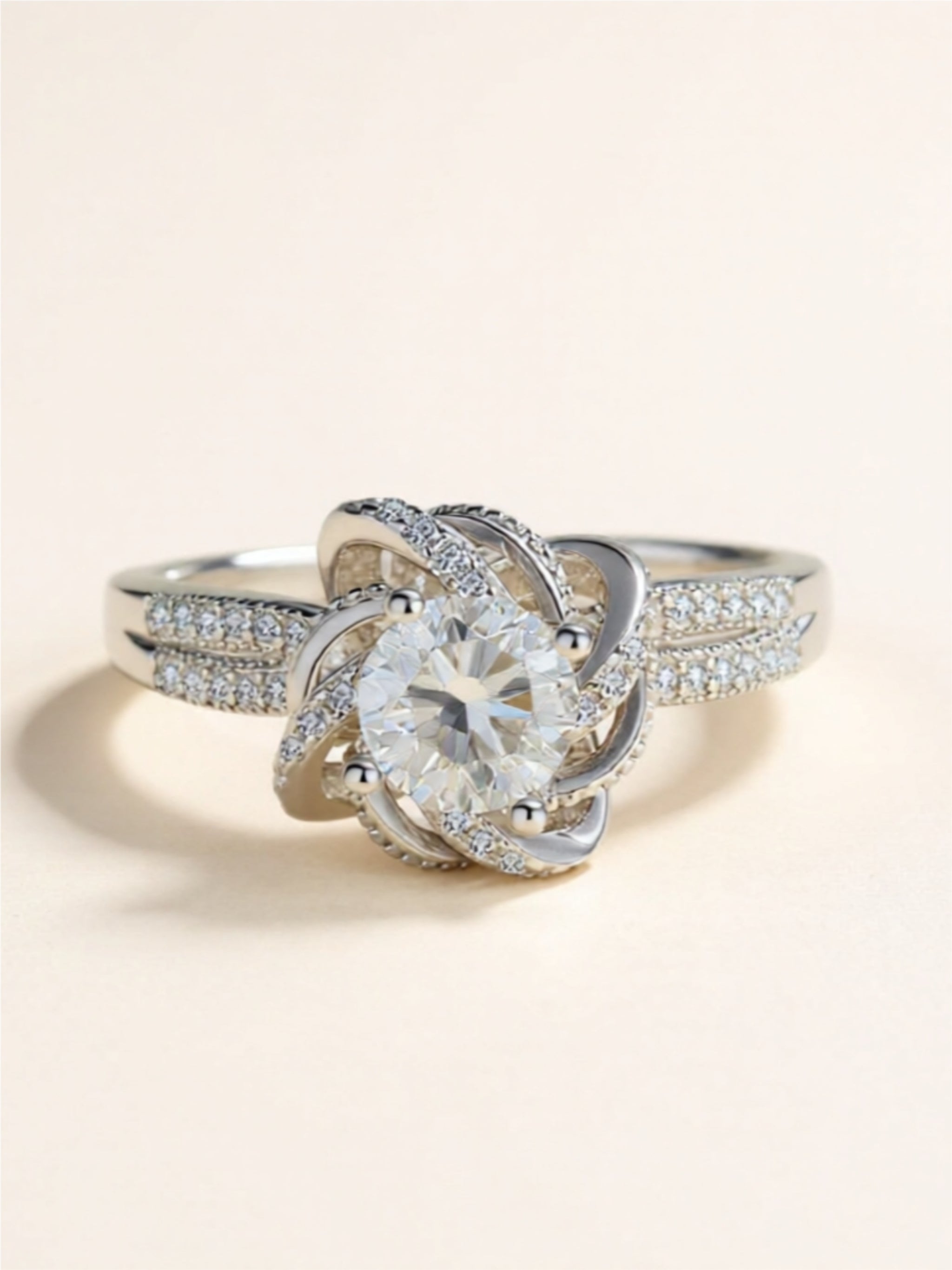 1 Carat Moissanite 925 Sterling Silver Ring