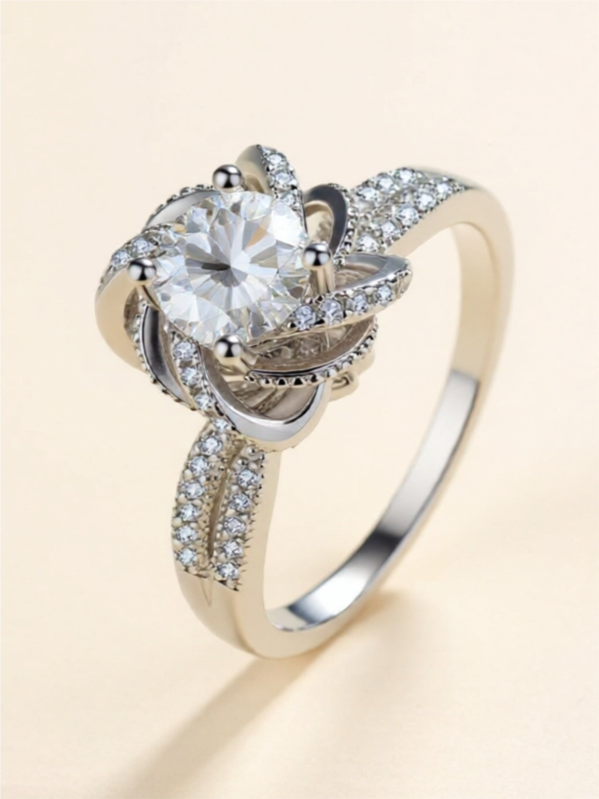 1 Carat Moissanite 925 Sterling Silver Ring