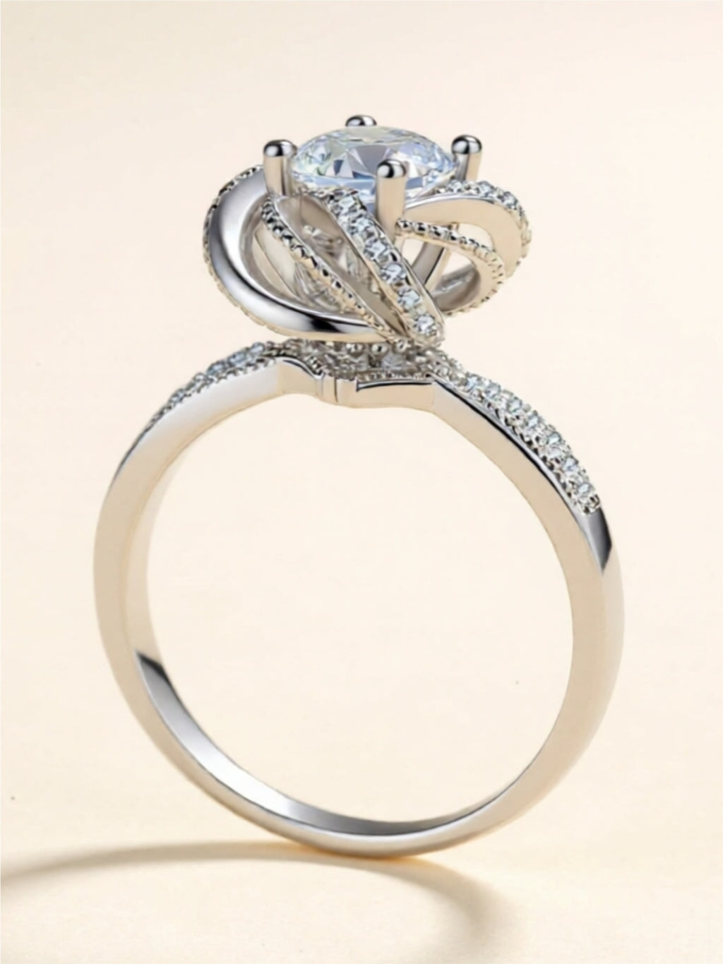 1 Carat Moissanite 925 Sterling Silver Ring