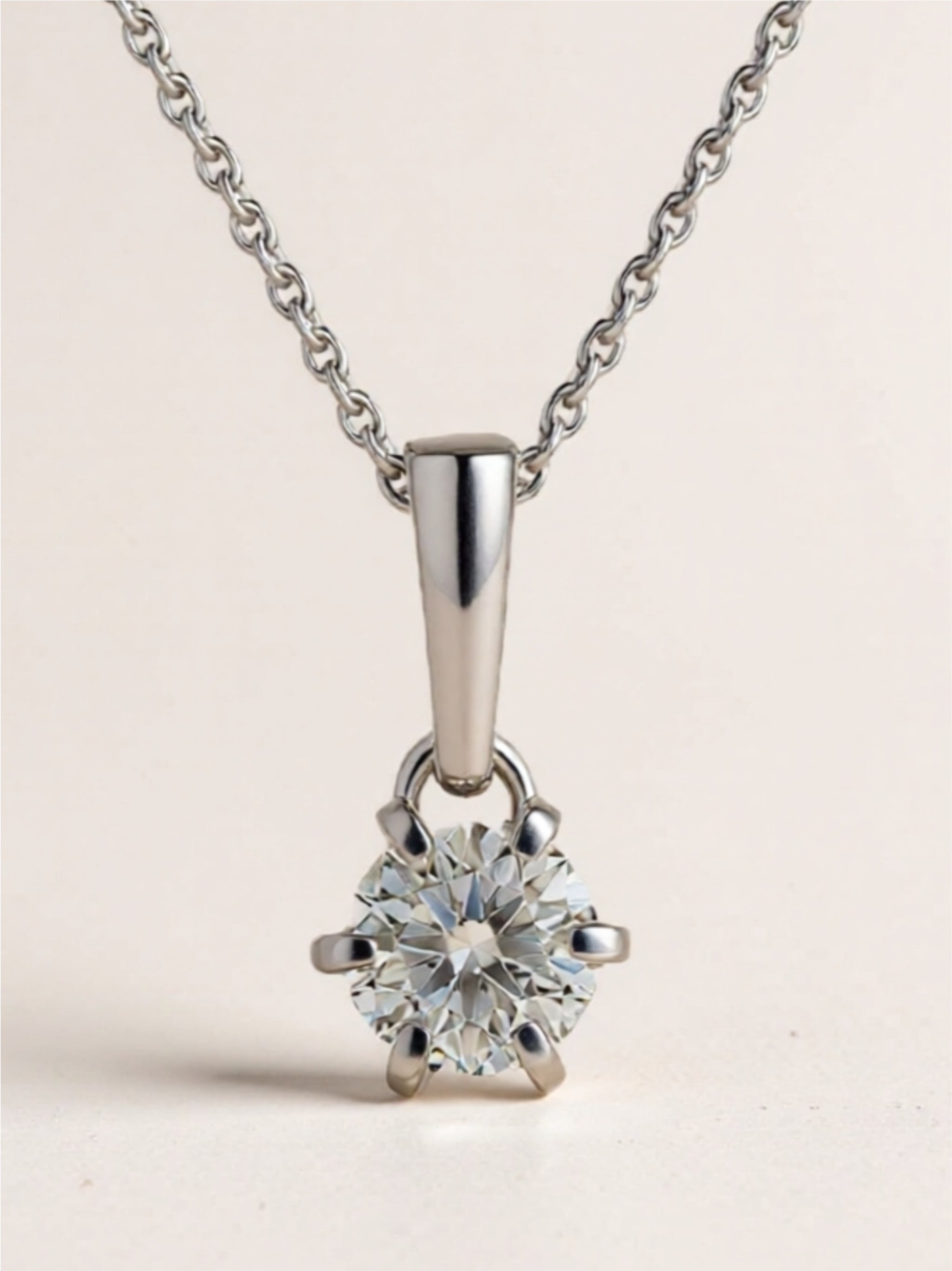 2 Carat Moissanite 925 Sterling Silver Pendant Necklace