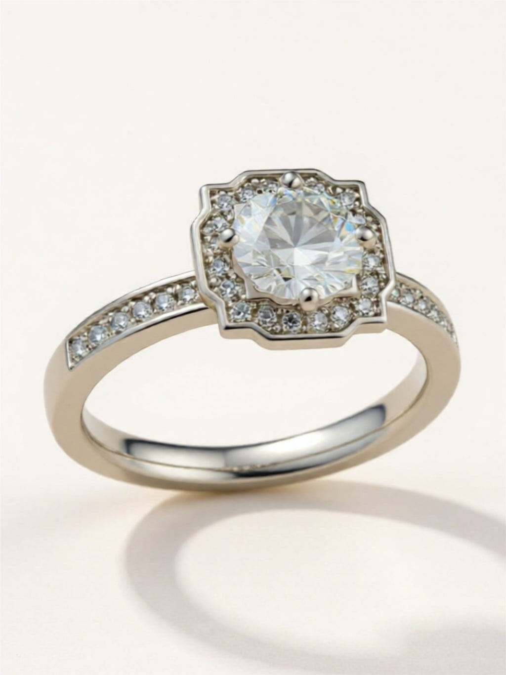 1 Carat Moissanite 925 Sterling Silver Ring