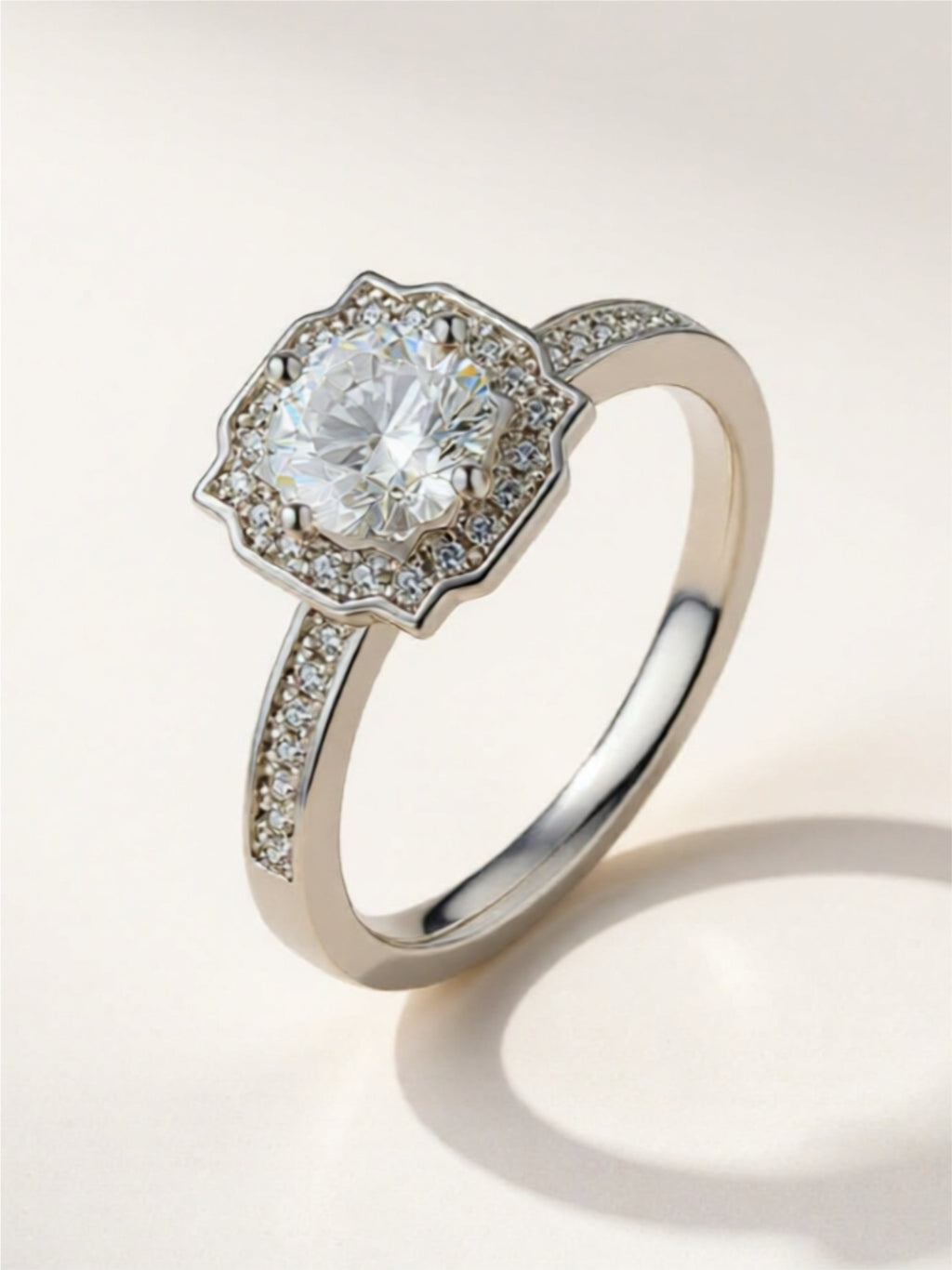 1 Carat Moissanite 925 Sterling Silver Ring