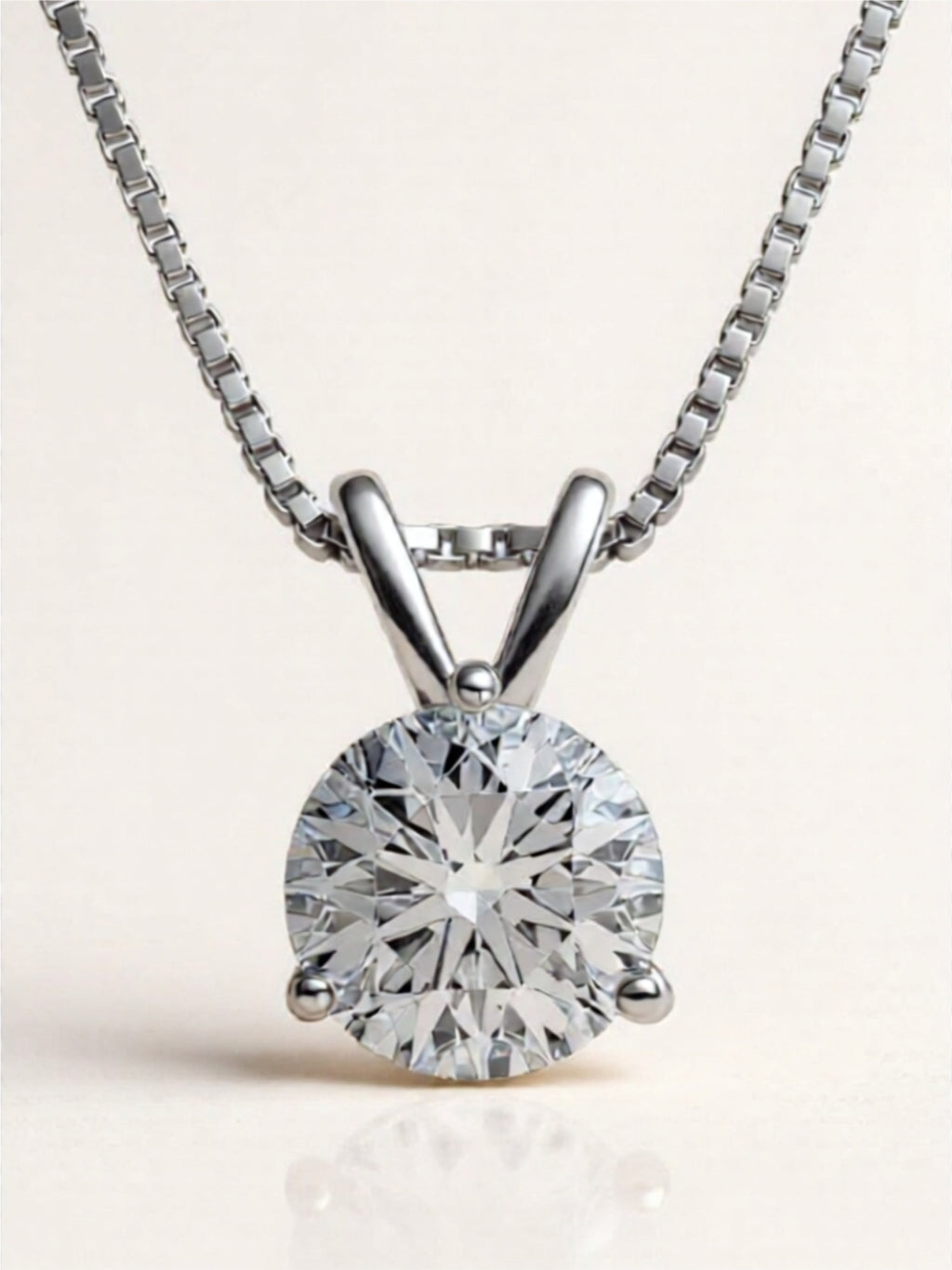 1 Carat Moissanite 925 Sterling Silver Pendant Necklace