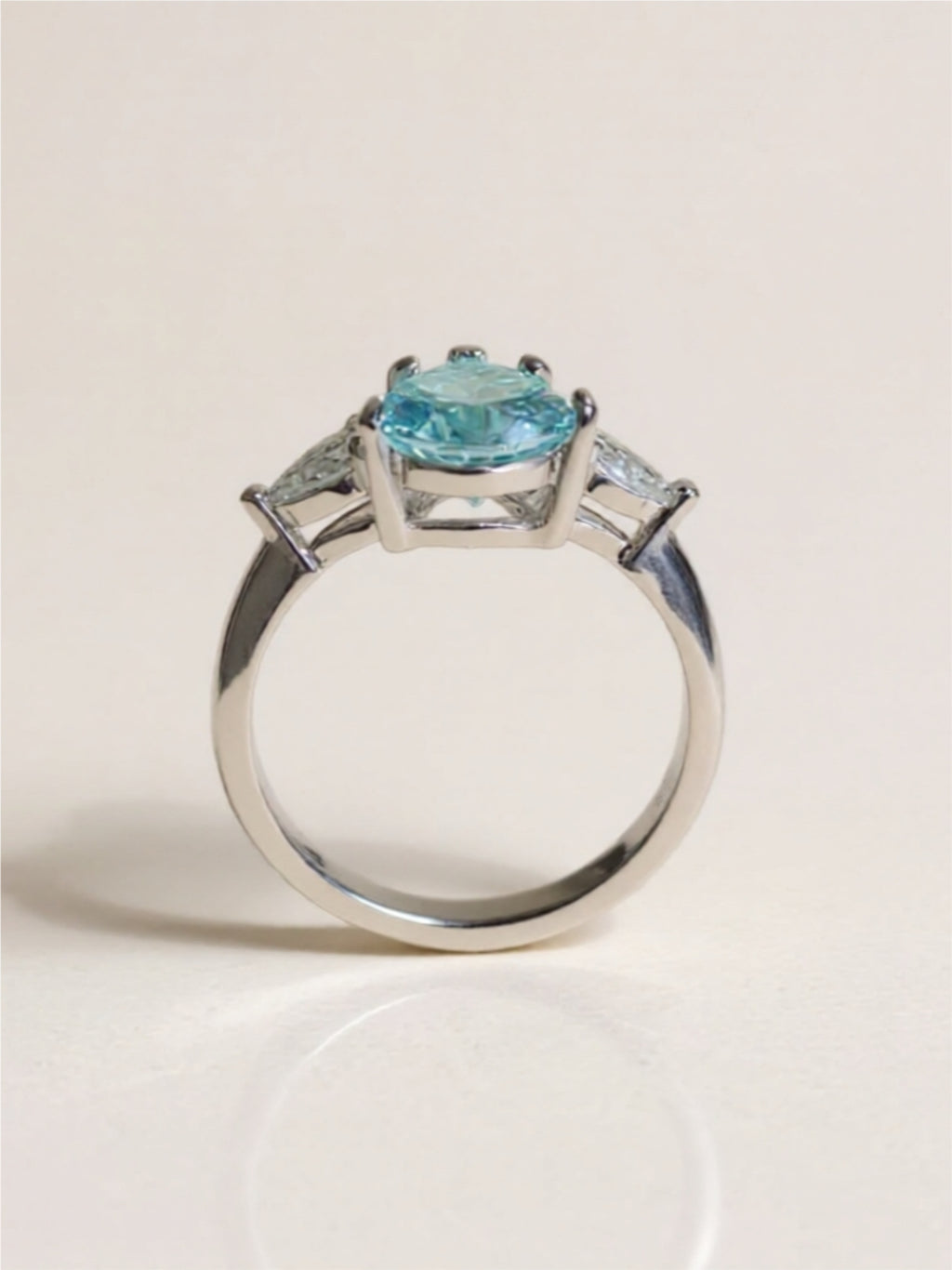 2 Carat 925 Sterling Silver Teal Moissanite Ring